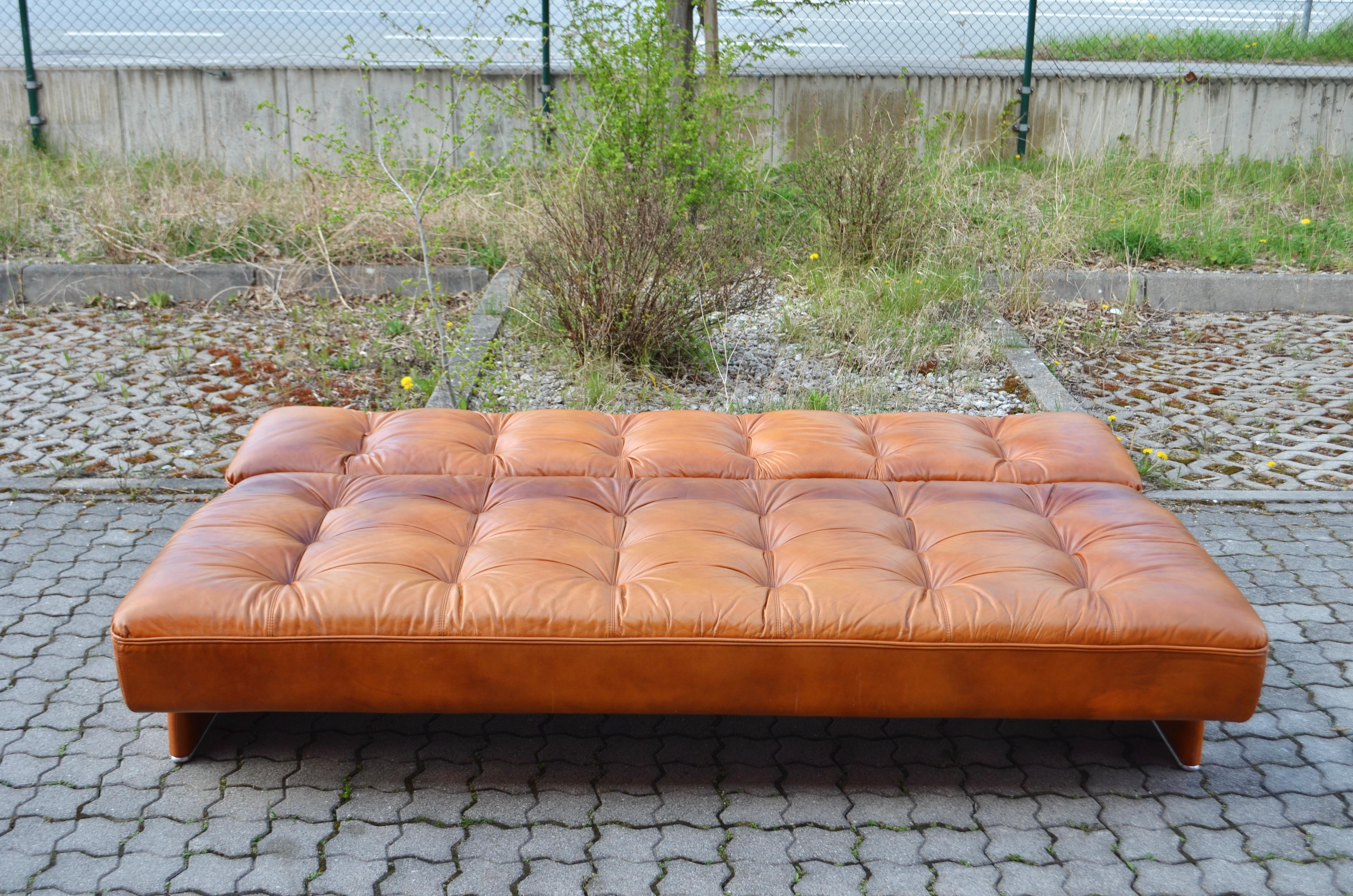 Johannes Spalt Cognac Daybed Leather Sofa Constanze by Wittmann 3