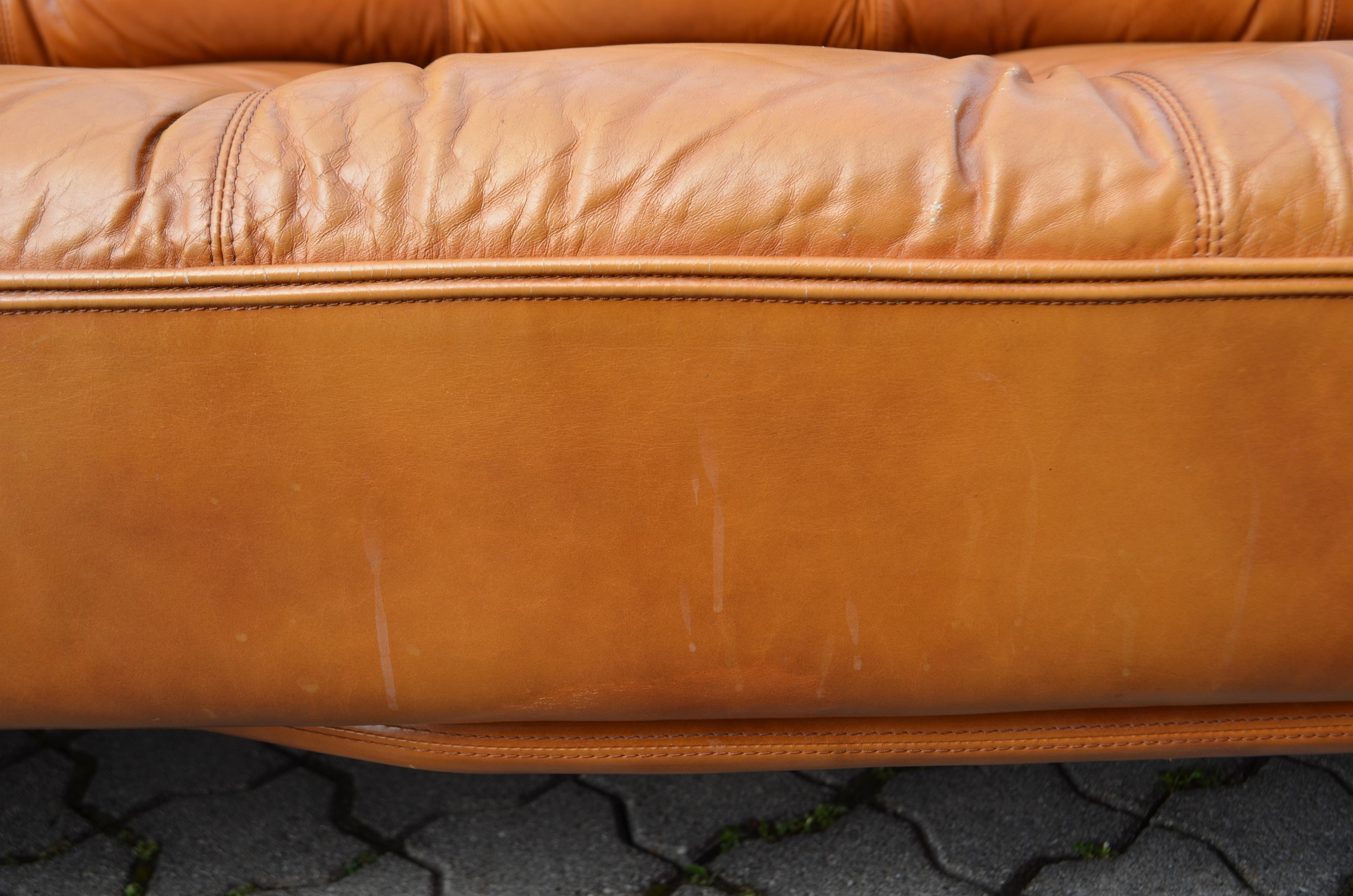 Johannes Spalt Cognac Daybed Leather Sofa Constanze by Wittmann 8