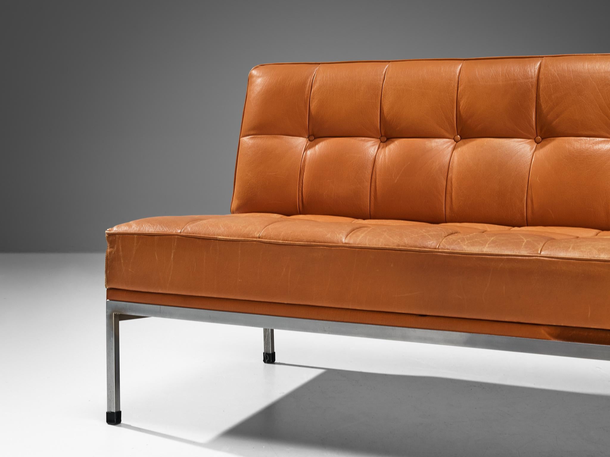 Johannes Spalt 'Constanza' Sofa Daybed in Cognac Leather  In Good Condition For Sale In Waalwijk, NL