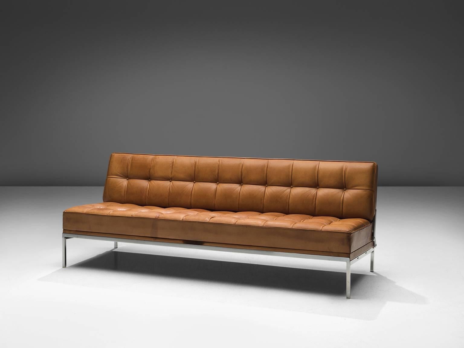 Cognacfarbenes Leder-Sofa „Constanze“ von Johannes Spalt (Moderne der Mitte des Jahrhunderts)