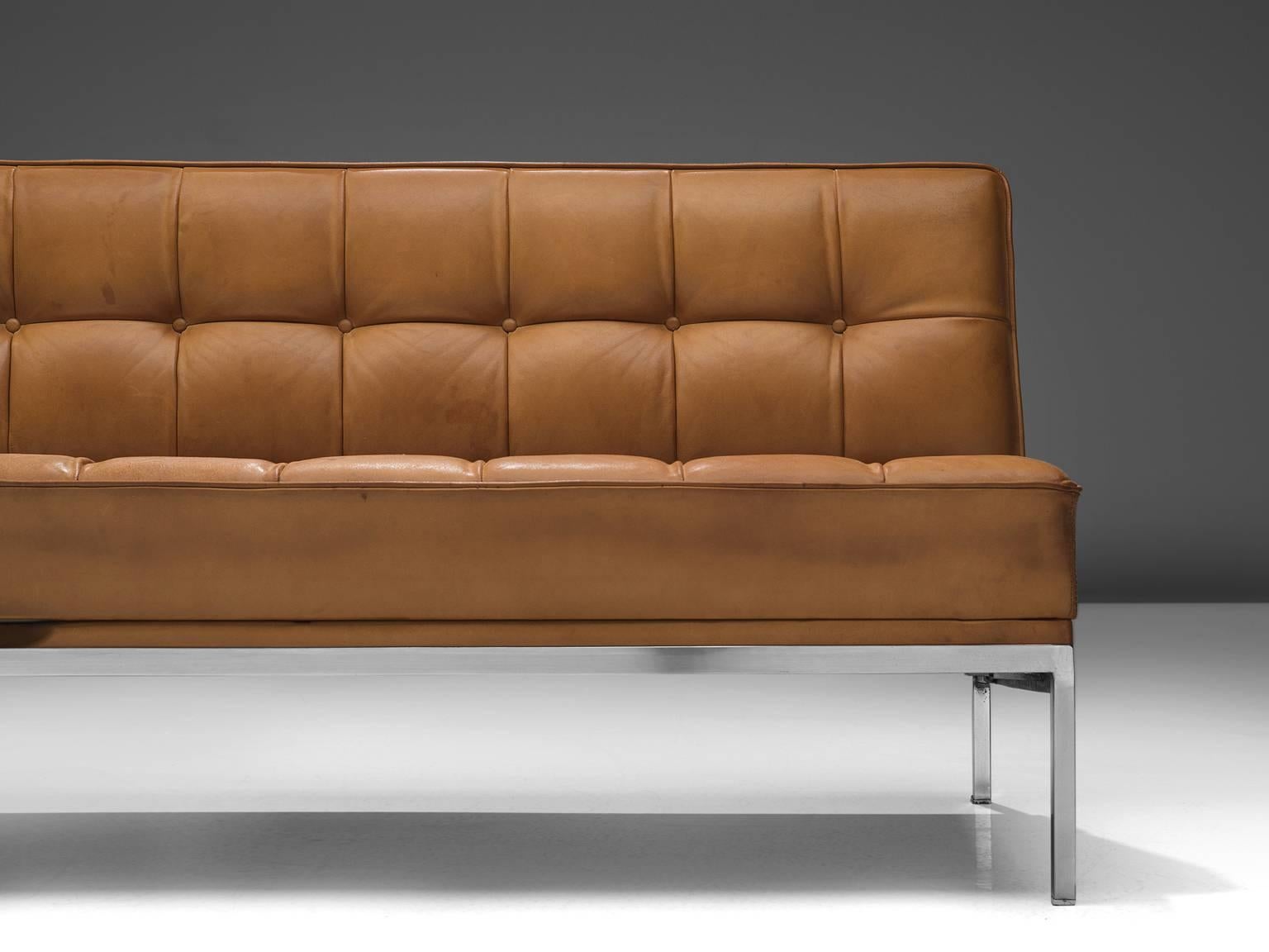 Mid-20th Century Johannes Spalt 'Constanze' Cognac Leather Sofa