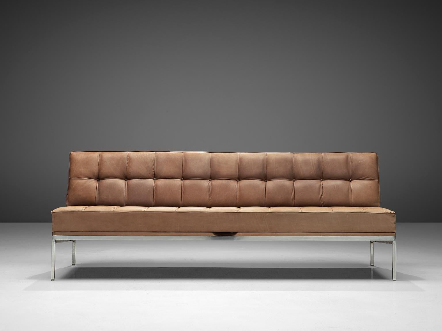 Brushed Johannes Spalt 'Constanze' Sofa in Taupe Leather