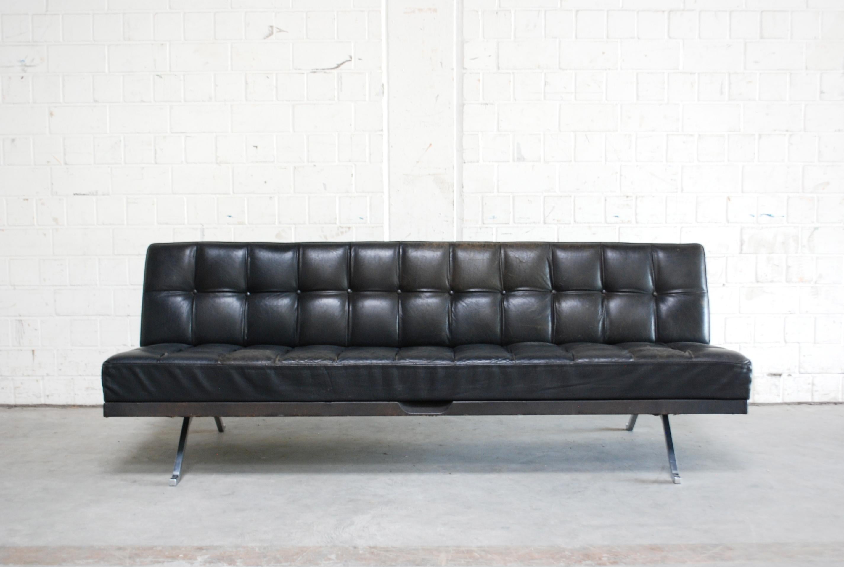 Austrian Johannes Spalt Daybed Leather Sofa Constanze by Wittmann