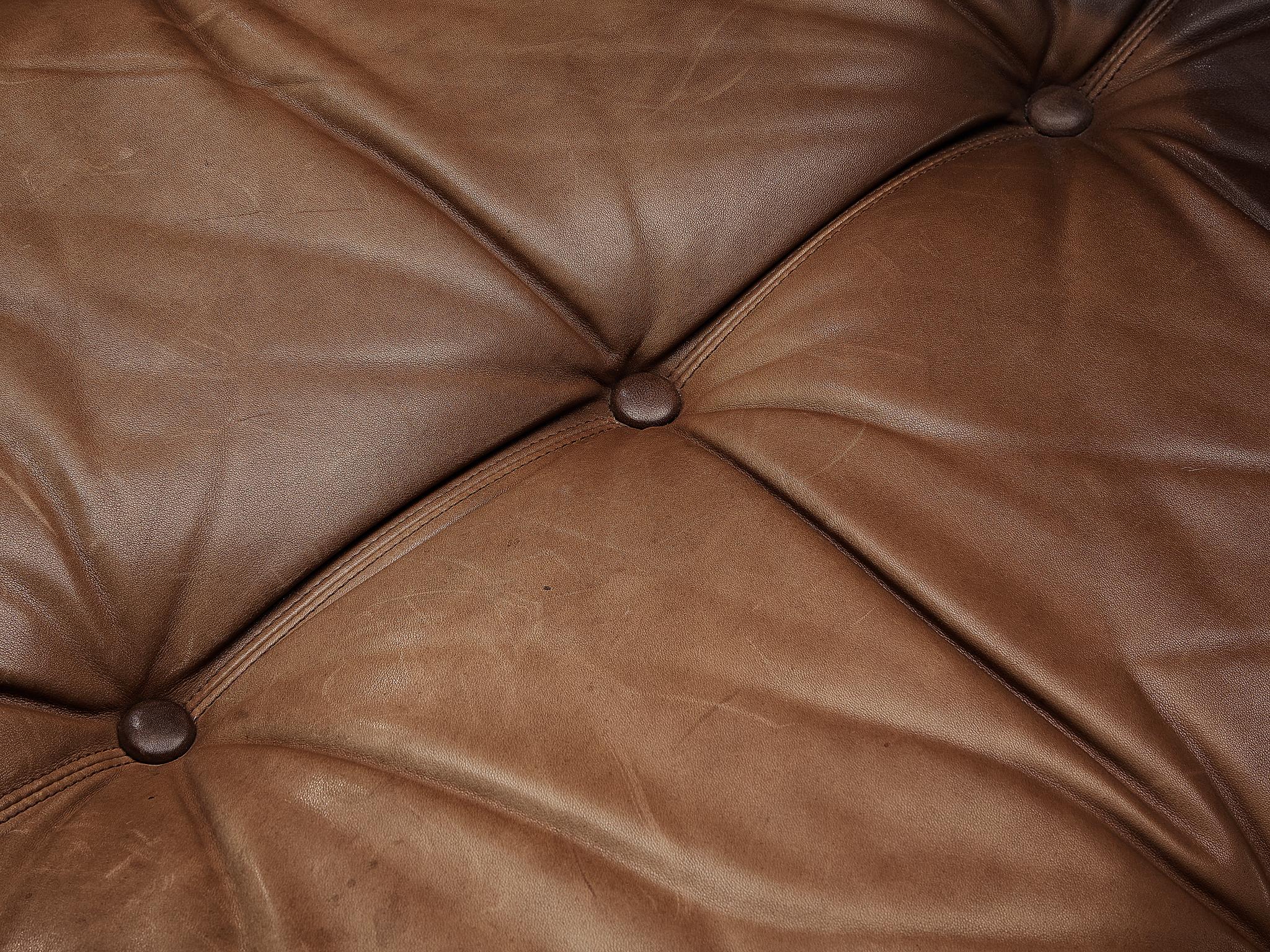 Johannes Spalt for Wittmann 'Constanze' Sofa in Cognac Leather  For Sale 4