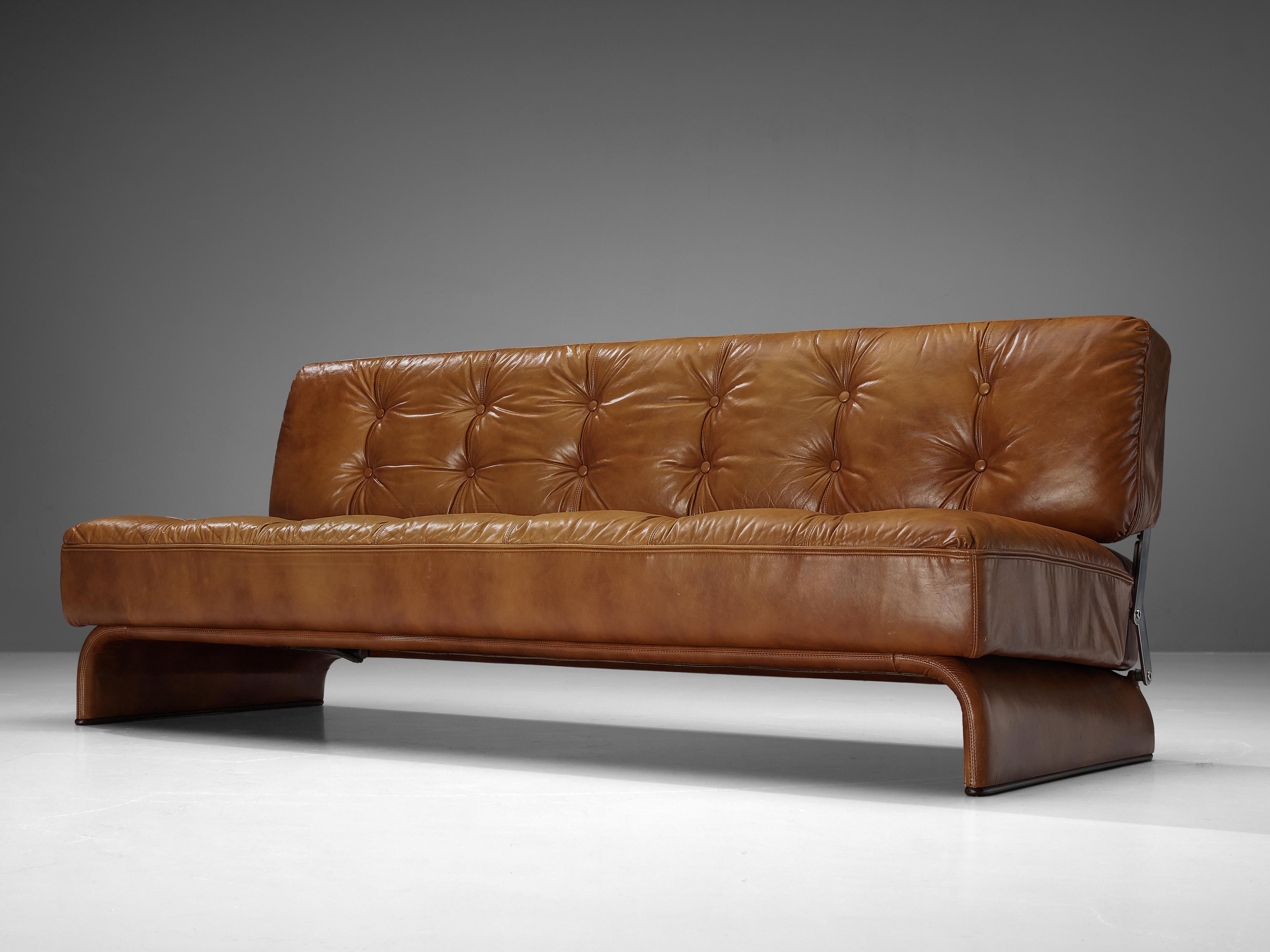 Mid-Century Modern Johannes Spalt for Wittmann Constanze Sofa in Cognac Leather