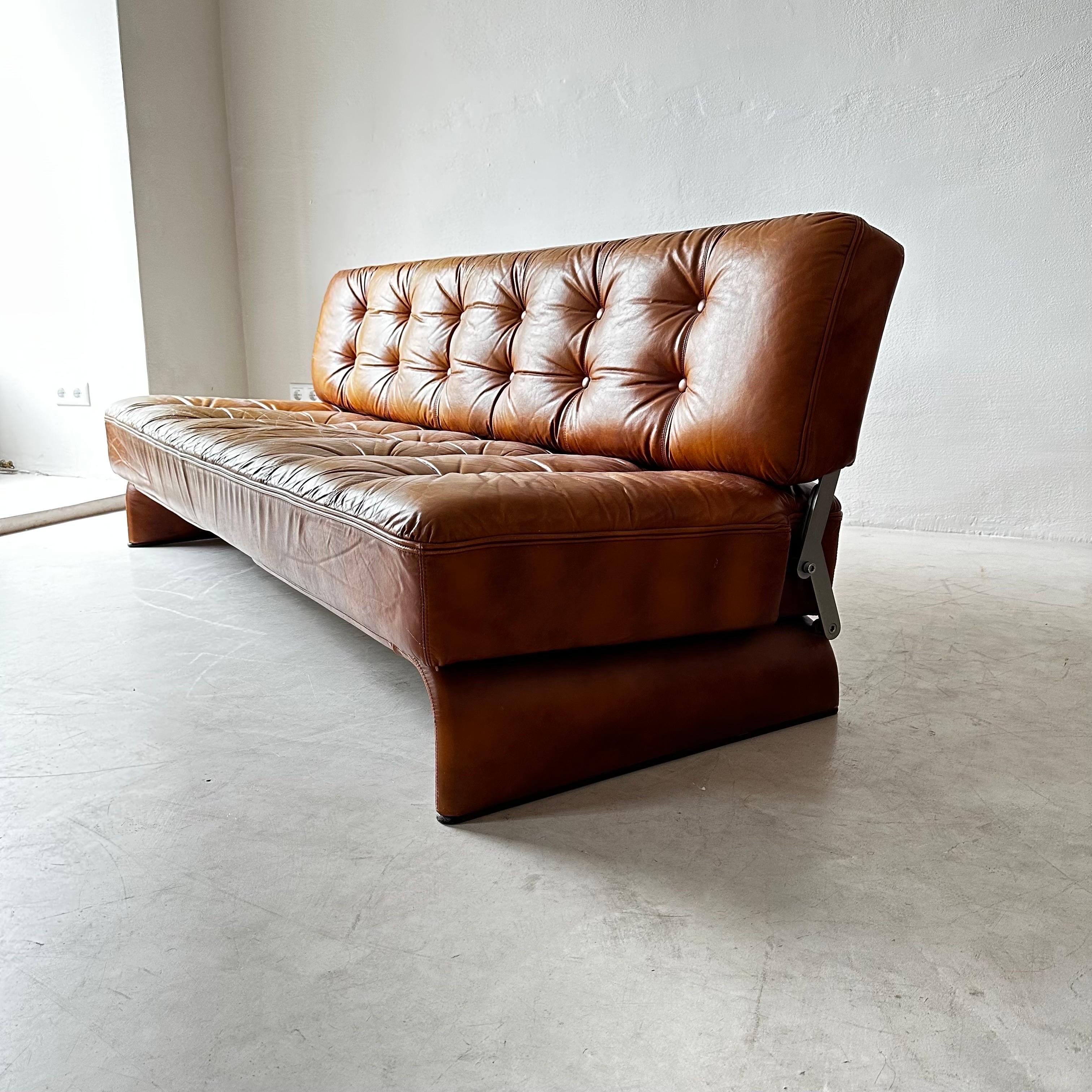 Mid-Century Modern Johannes Spalt for Wittmann 'Constanze' Sofa in Cognac Leather For Sale