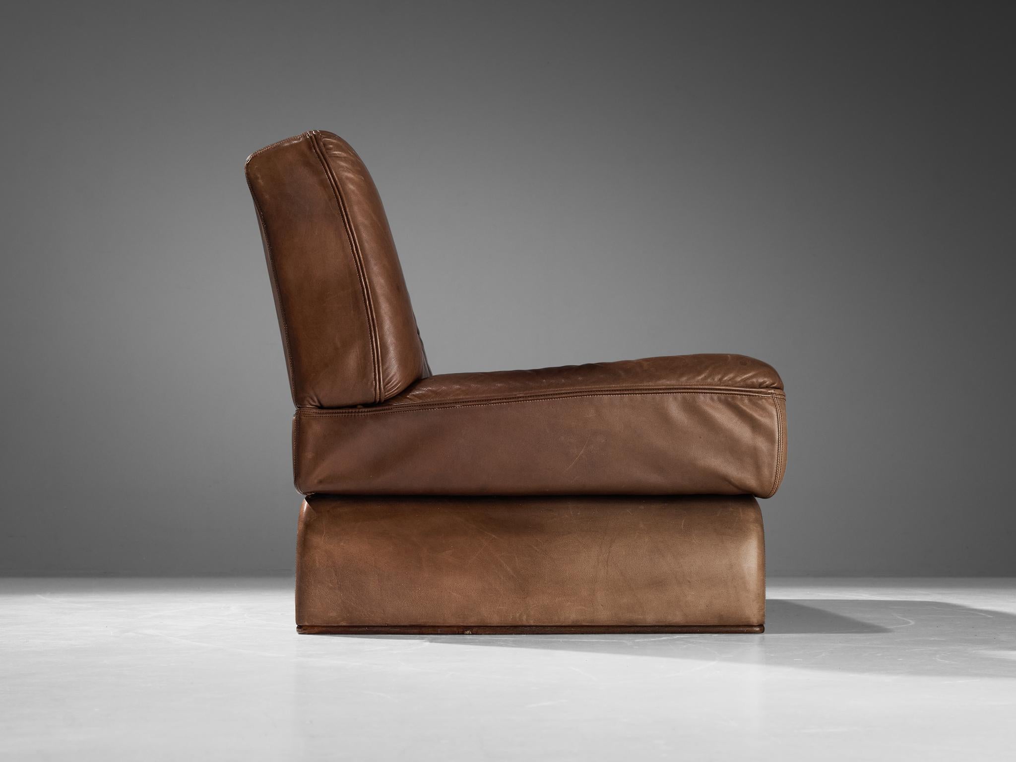 Mid-20th Century Johannes Spalt for Wittmann 'Constanze' Sofa or Daybed in Cognac Leather  For Sale