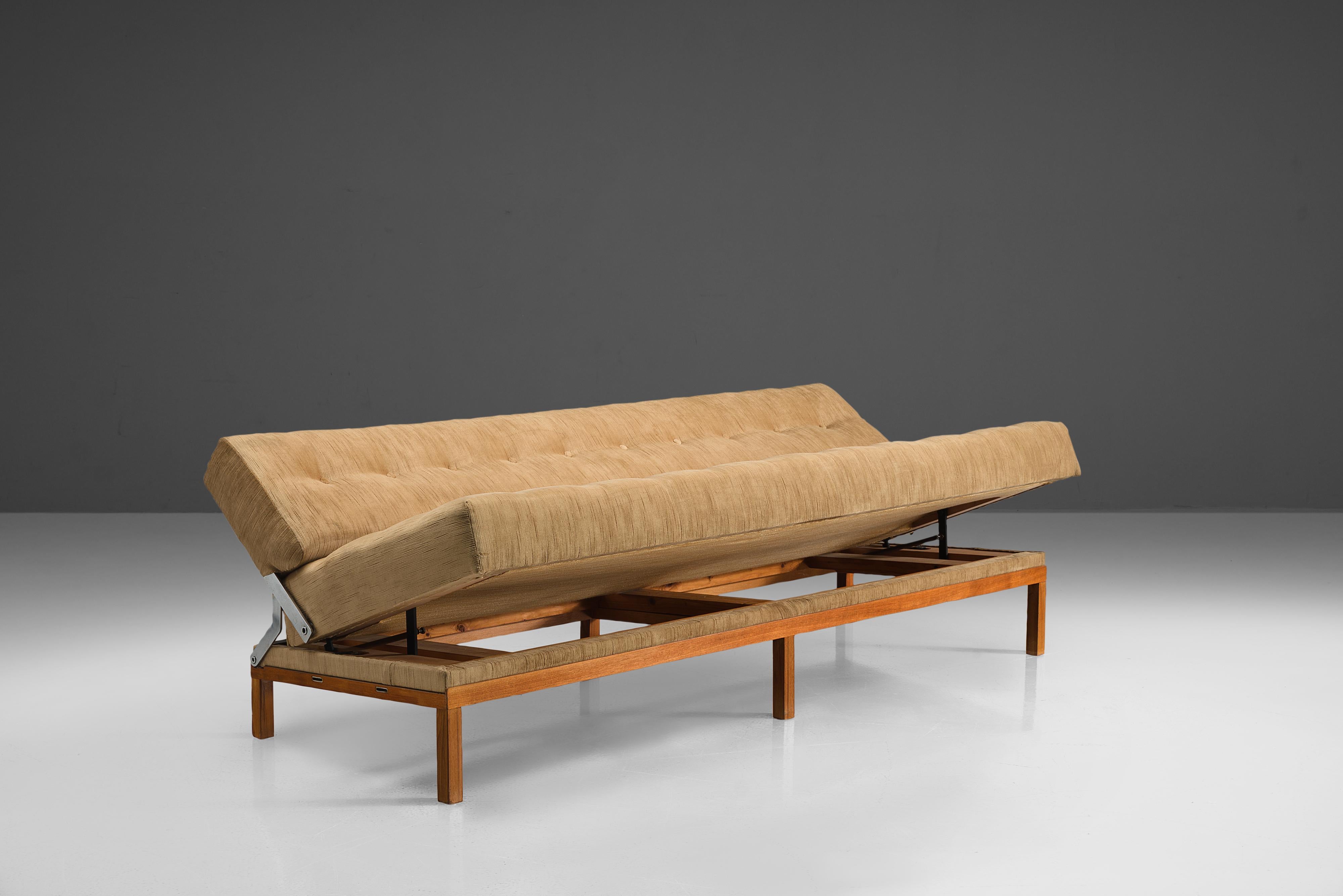 Mid-20th Century Johannes Spalt 'Constanze' Sofa or Daybed in Teak and Beige Upholstery 