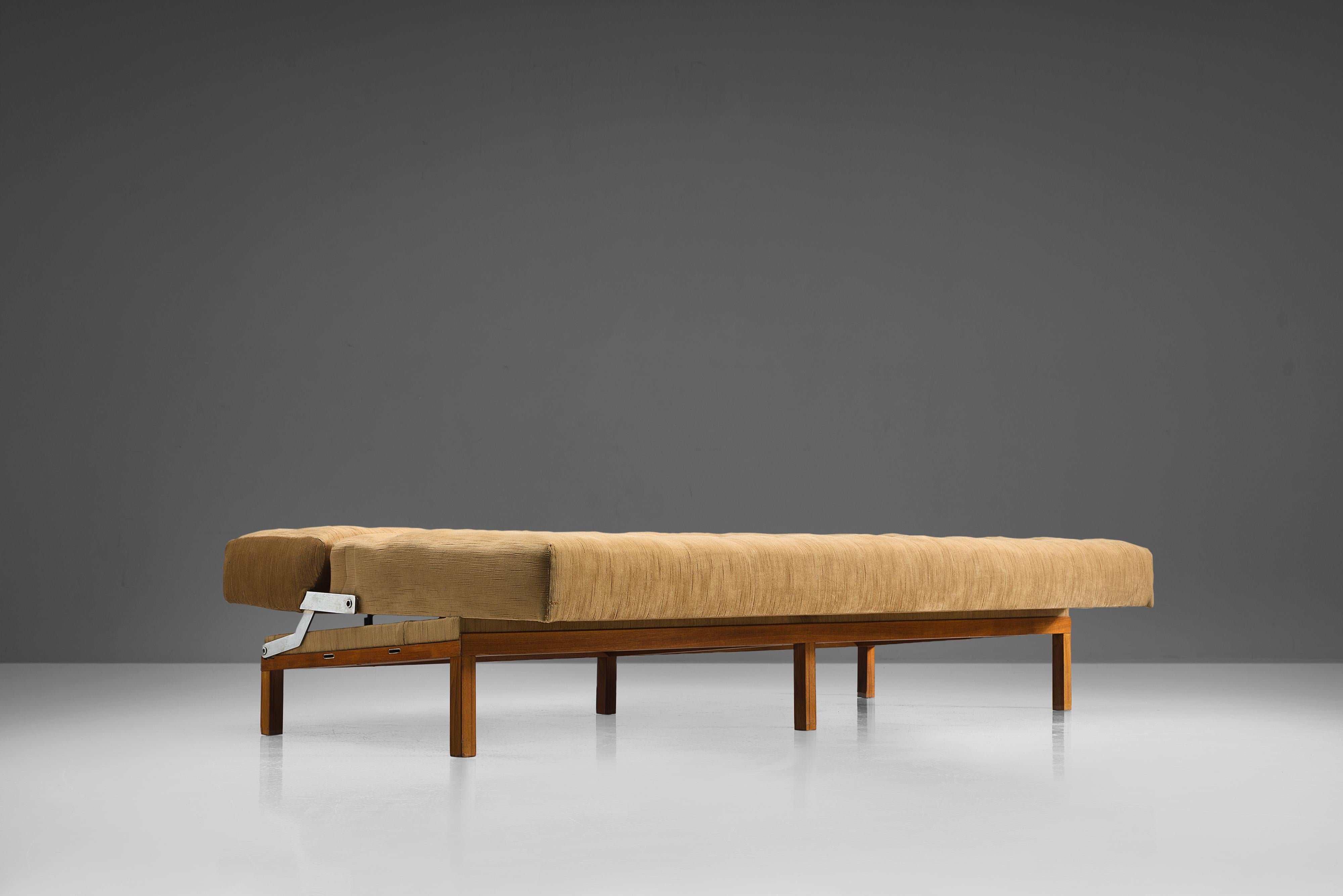 Johannes Spalt 'Constanze' Sofa or Daybed in Teak and Beige Upholstery  1