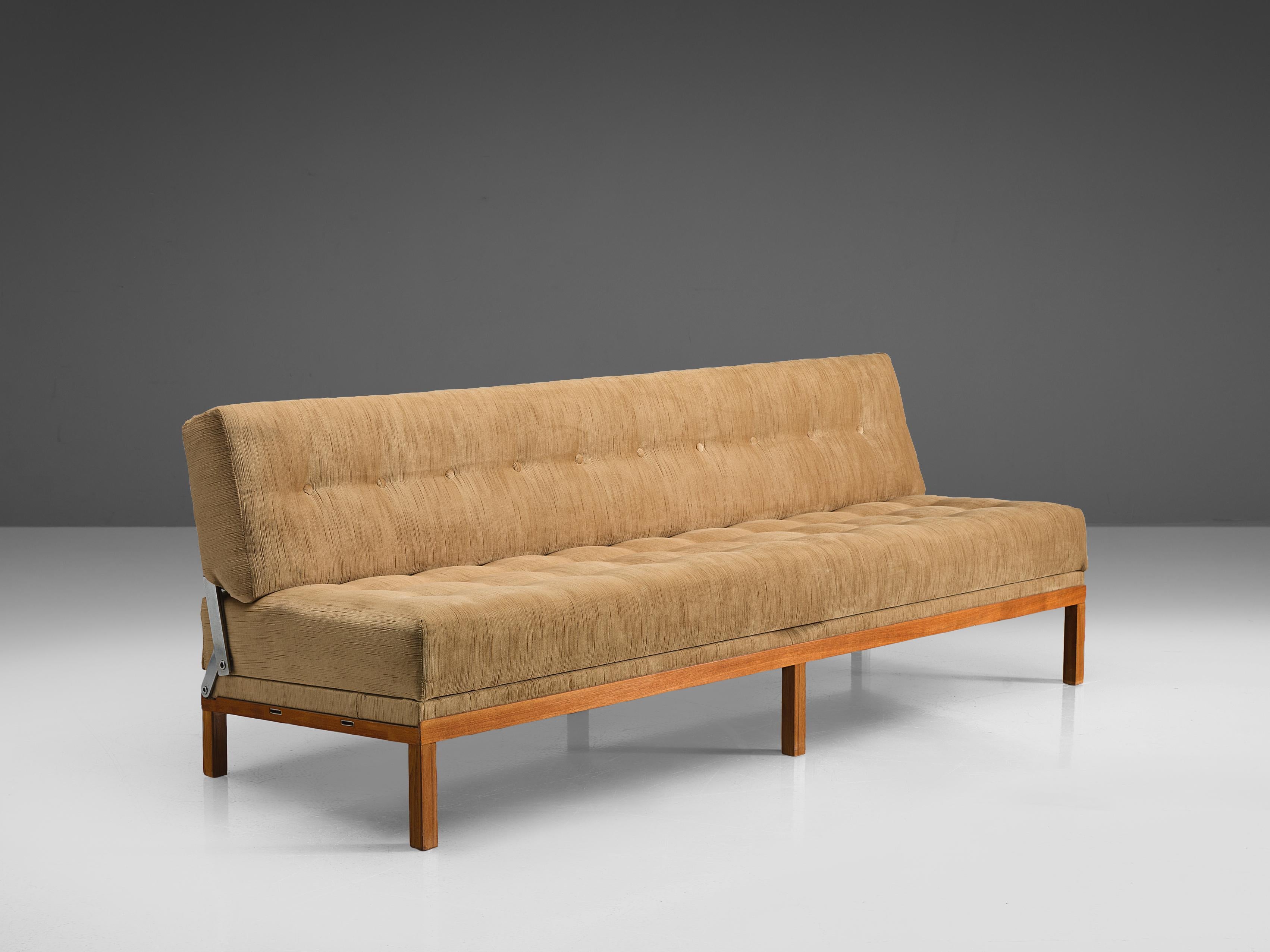 Johannes Spalt 'Constanze' Sofa or Daybed in Teak and Beige Upholstery  2