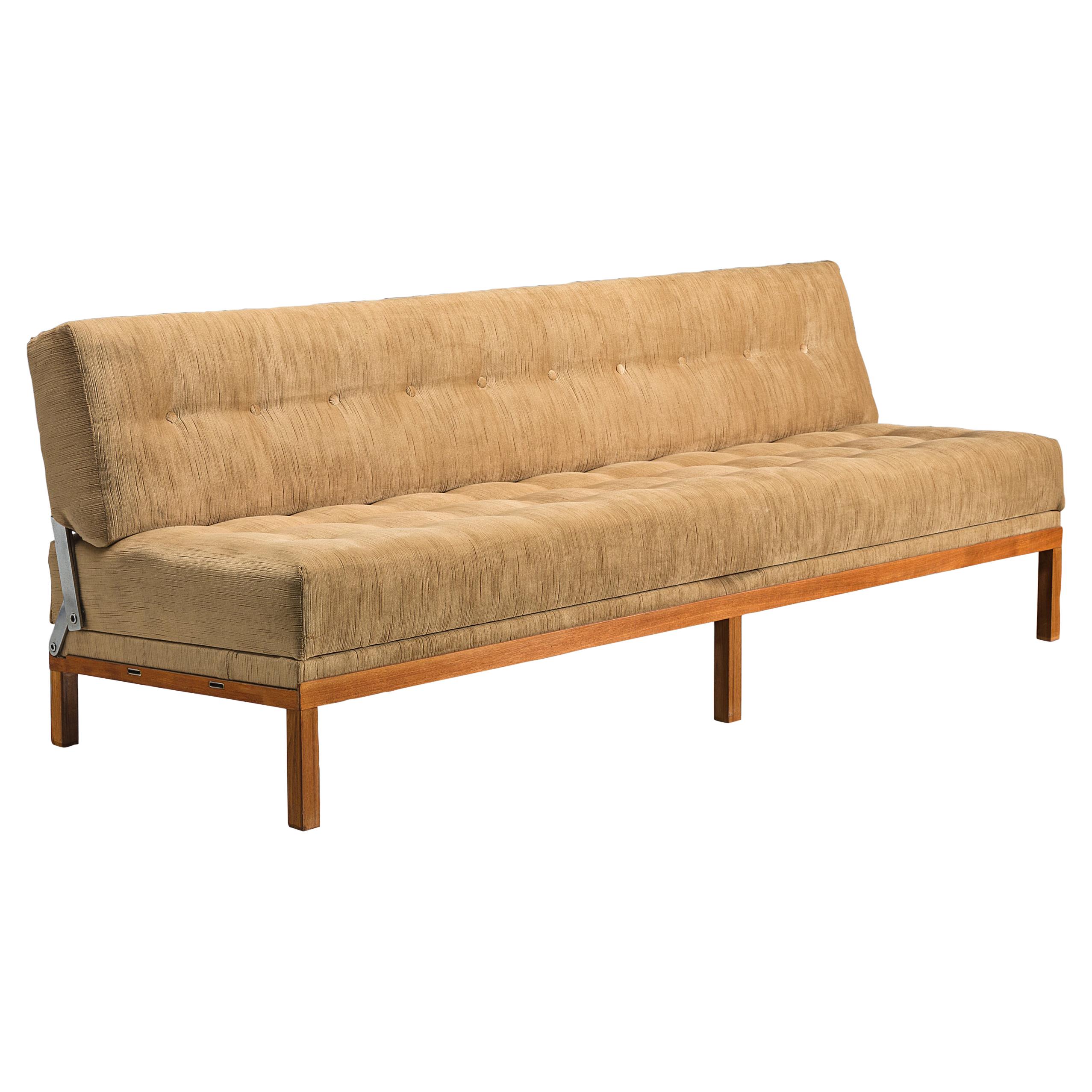 Johannes Spalt 'Constanze' Sofa or Daybed in Teak and Beige Upholstery 