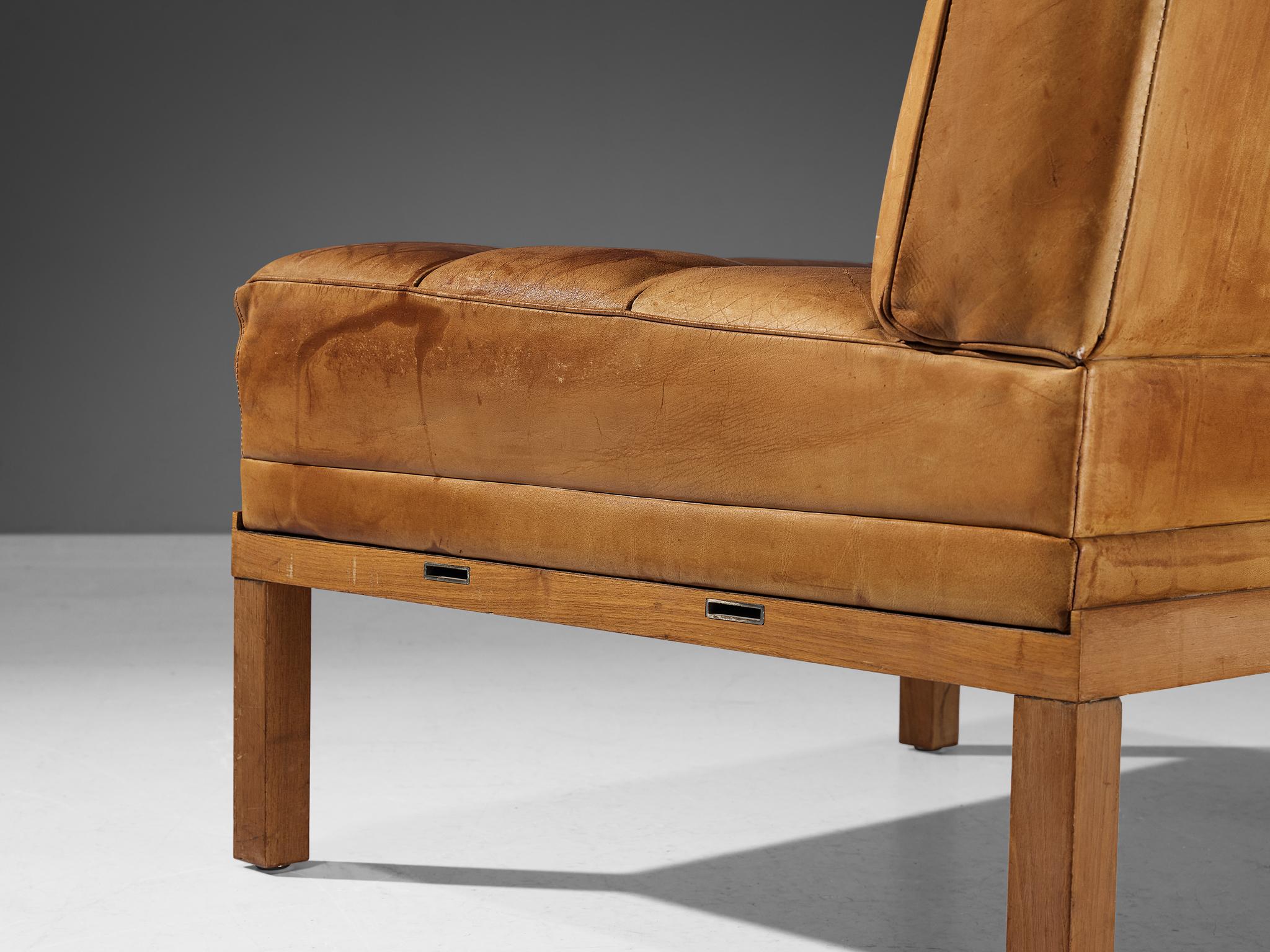 Johannes Spalt for Wittmann Pair of Lounge Chairs in Cognac Leather 4