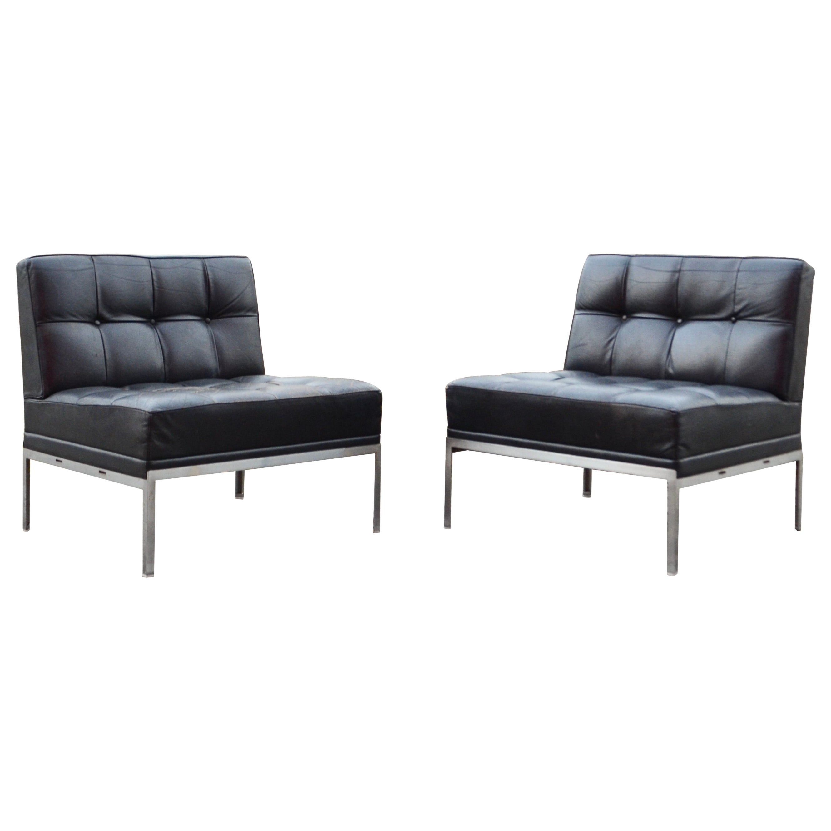 Johannes Spalt Leather Easy Lounge Chair Constanze by Wittmann Set of 2