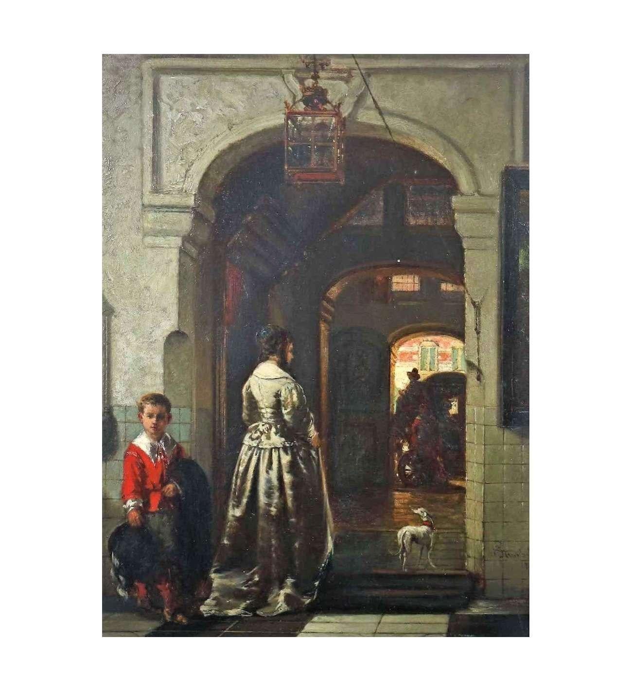 The Farewell By Johannes Stroebel (1821-1905) For Sale 1
