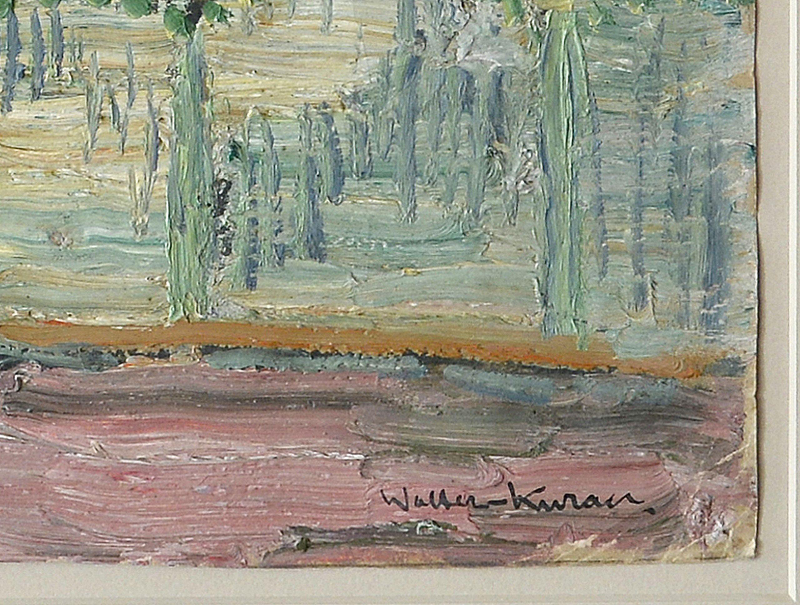 Arlberg-Brücke. 1930, оil auf Karton, 30x36, 5 cm (Braun), Animal Painting, von Johannes Walter-Kurau