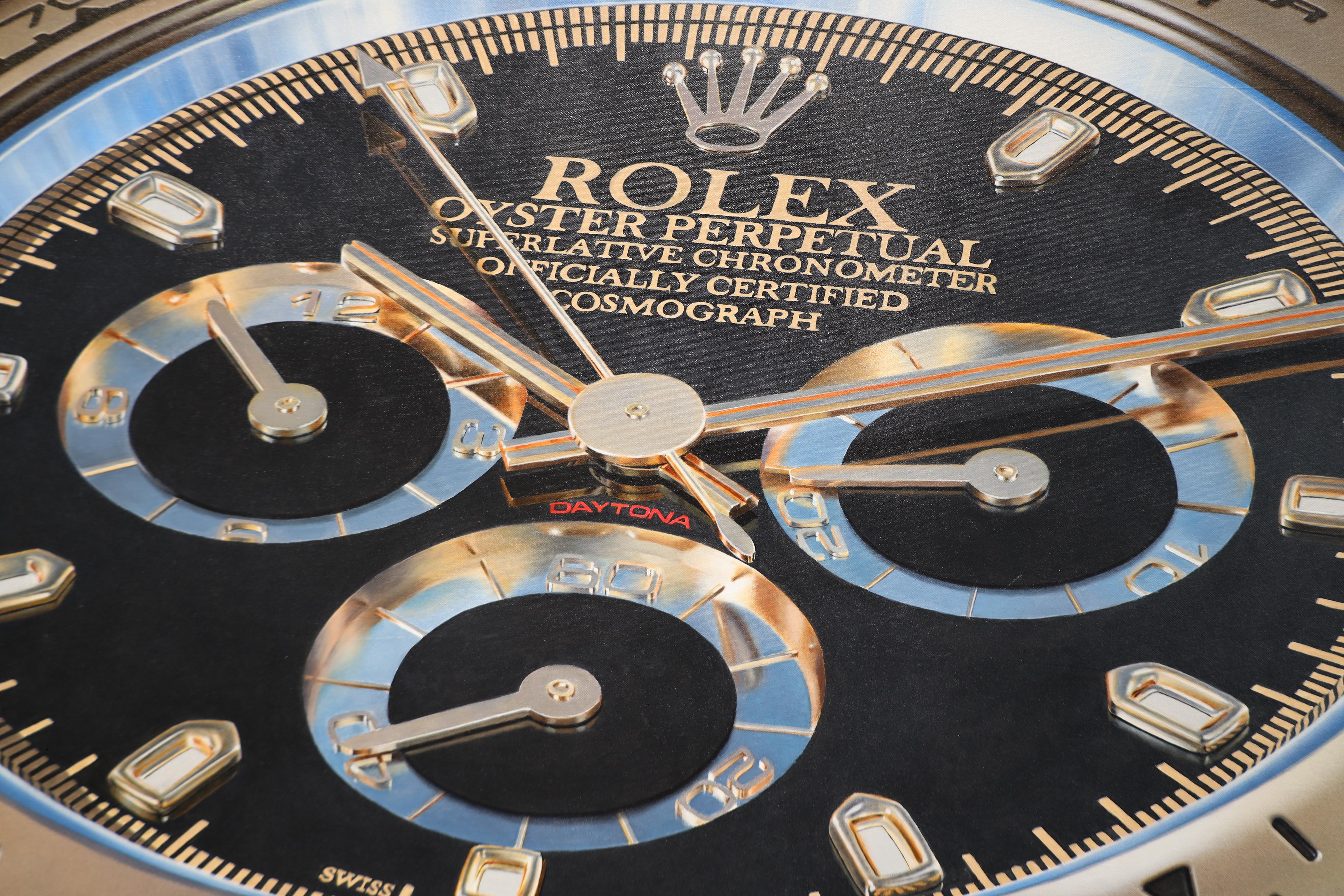Rolex Daytona – Hyperrealistisches Gemälde im Angebot 4