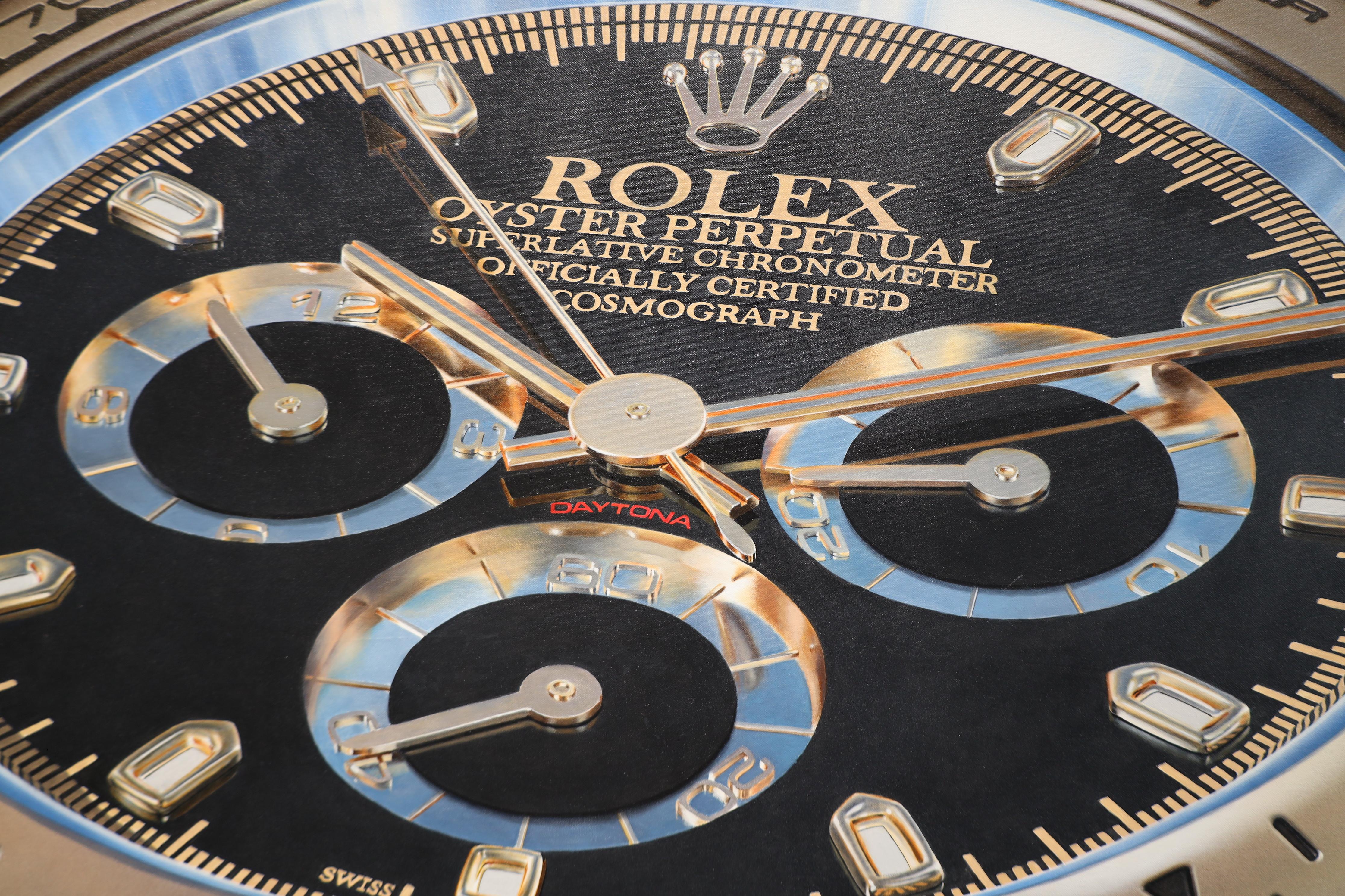 Rolex Daytona - Hyperrealist painting  For Sale 4