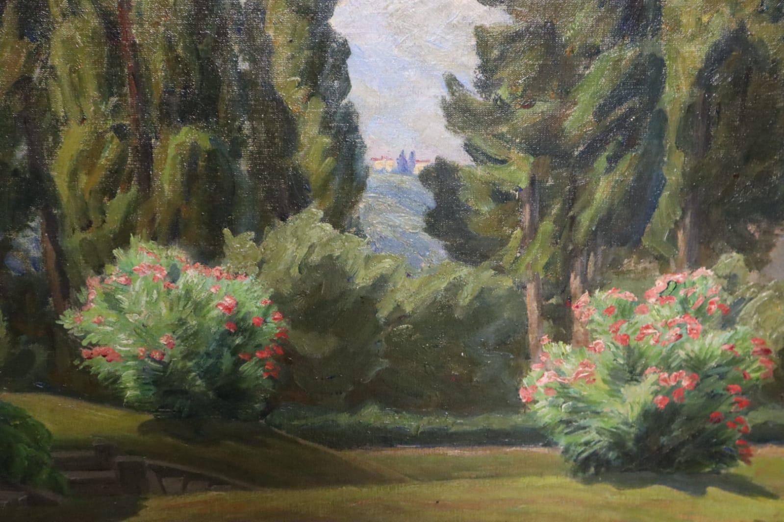 Johannes Wilhjelm View from a Park over Florence, Signed and Dated JW 24 In Good Condition For Sale In Virum, DK