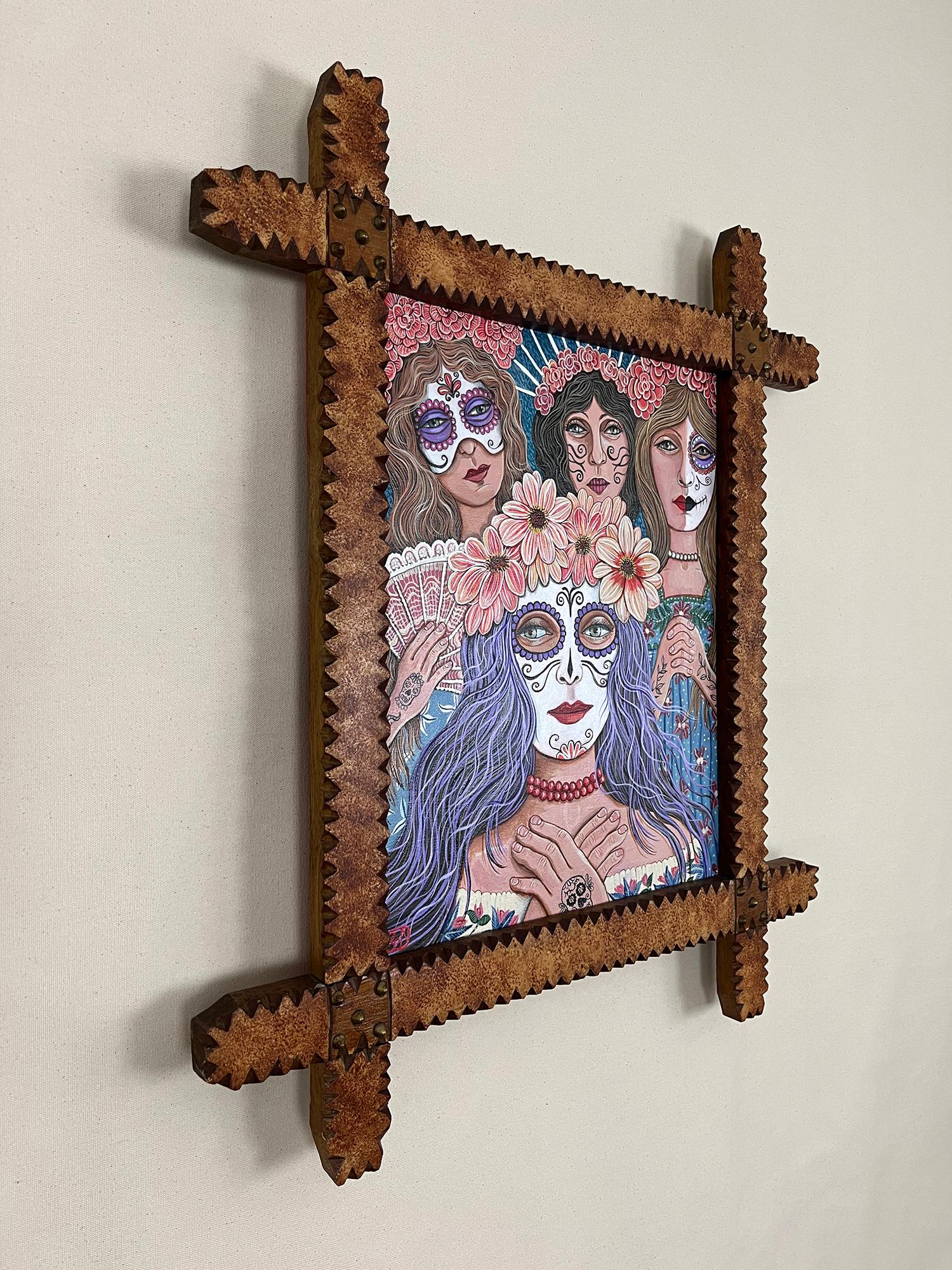 <p>Artist Comments<br>Artist Johansen Newman paints four women celebrating Dia de Los Muertos, a tribute to the festive Mexican holiday. 