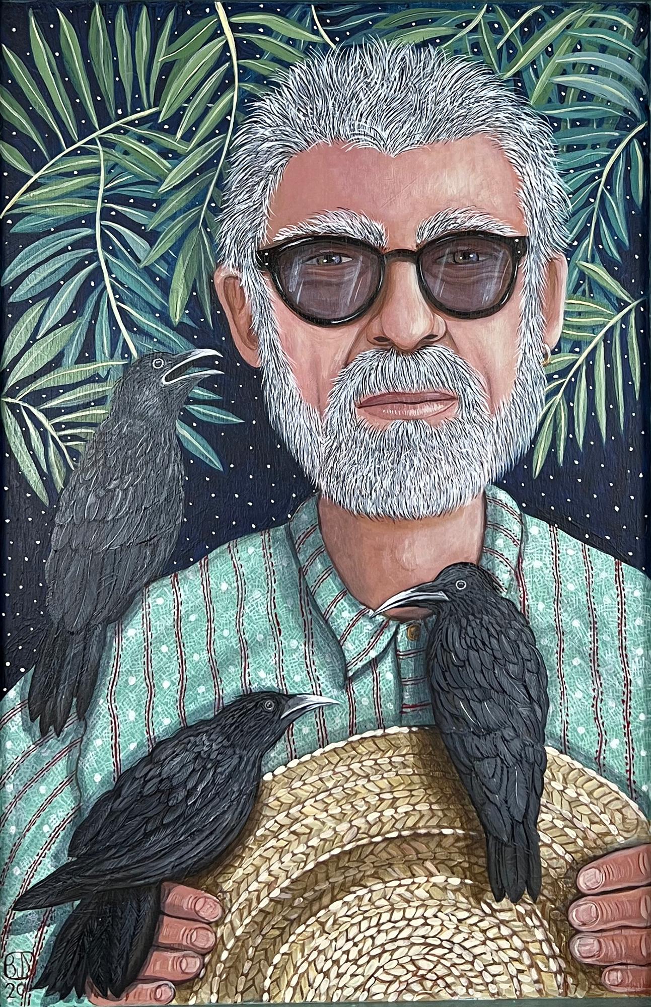 Animal Painting Johansen Newman - Gabriel au paradis, peinture originale