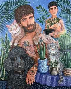 Plants and Pets, Original Painting