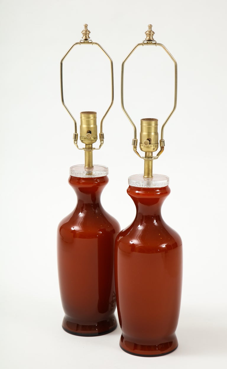 Johansfors Carnelian Red Glass Lamps For Sale at 1stDibs