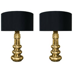 Johansfors Glasbruk Mid-Century Modern Swedish Pair of Table Lamps