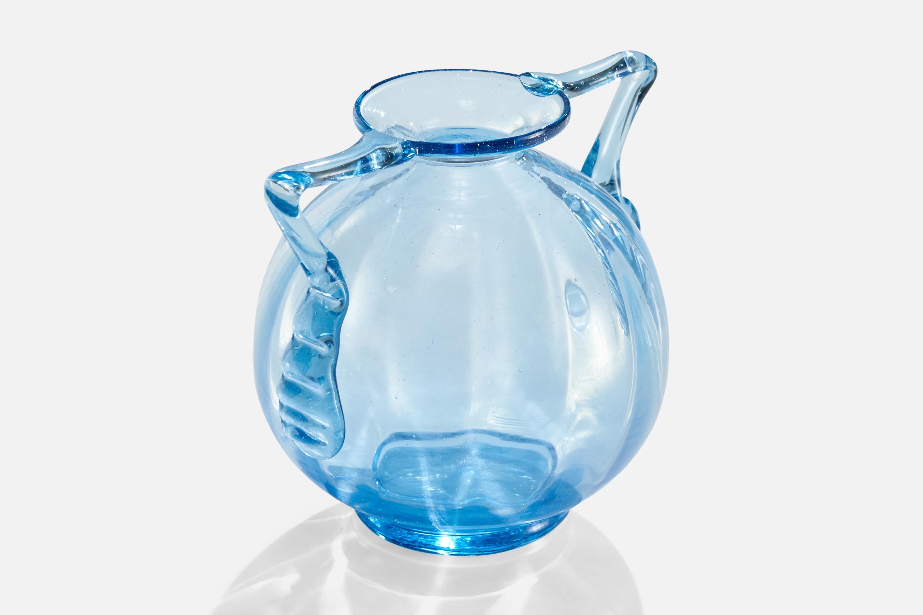 Scandinave moderne Vase de Johansfors Glasbruk, verre soufflé, Suède, années 1940 en vente