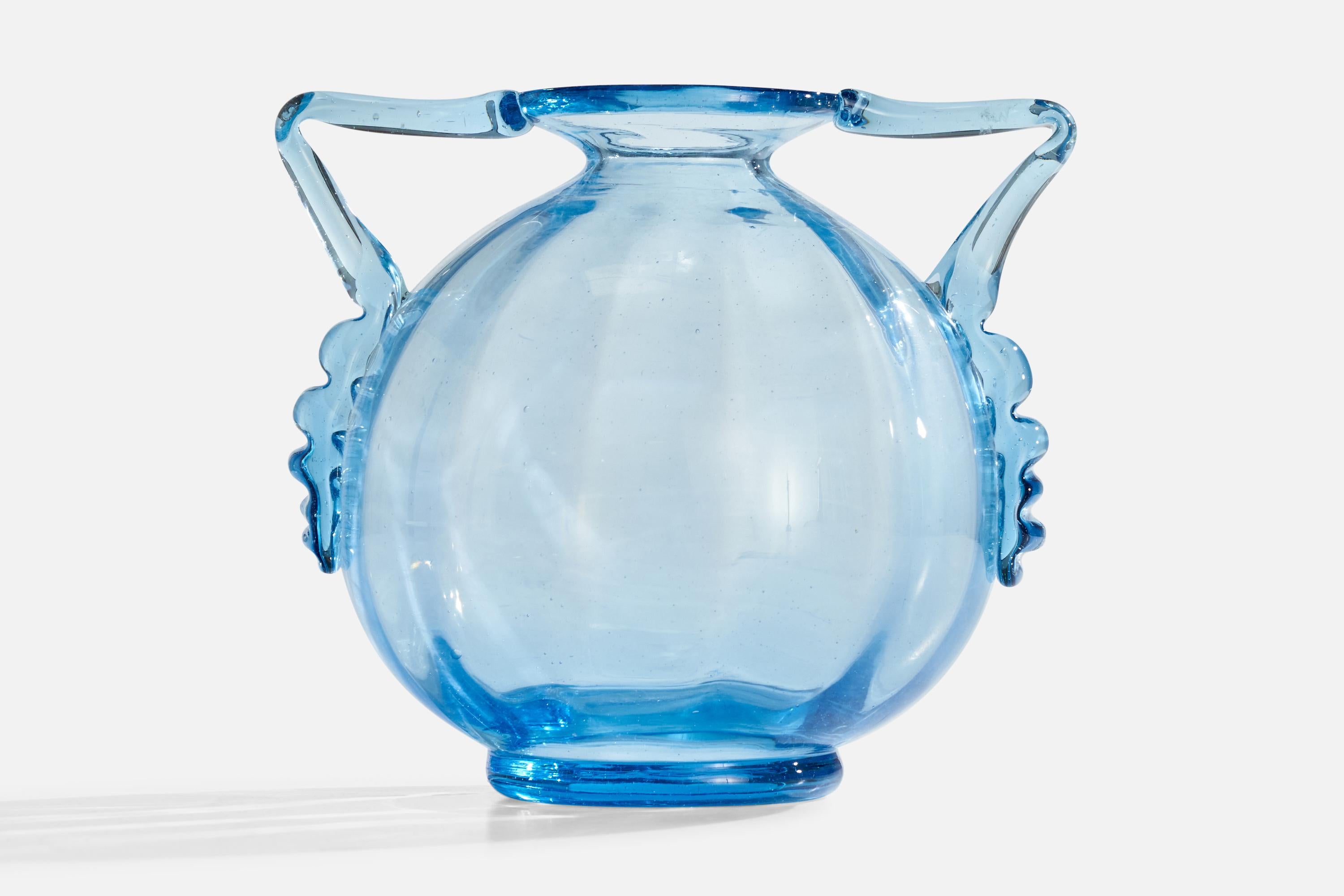Suédois Vase de Johansfors Glasbruk, verre soufflé, Suède, années 1940 en vente