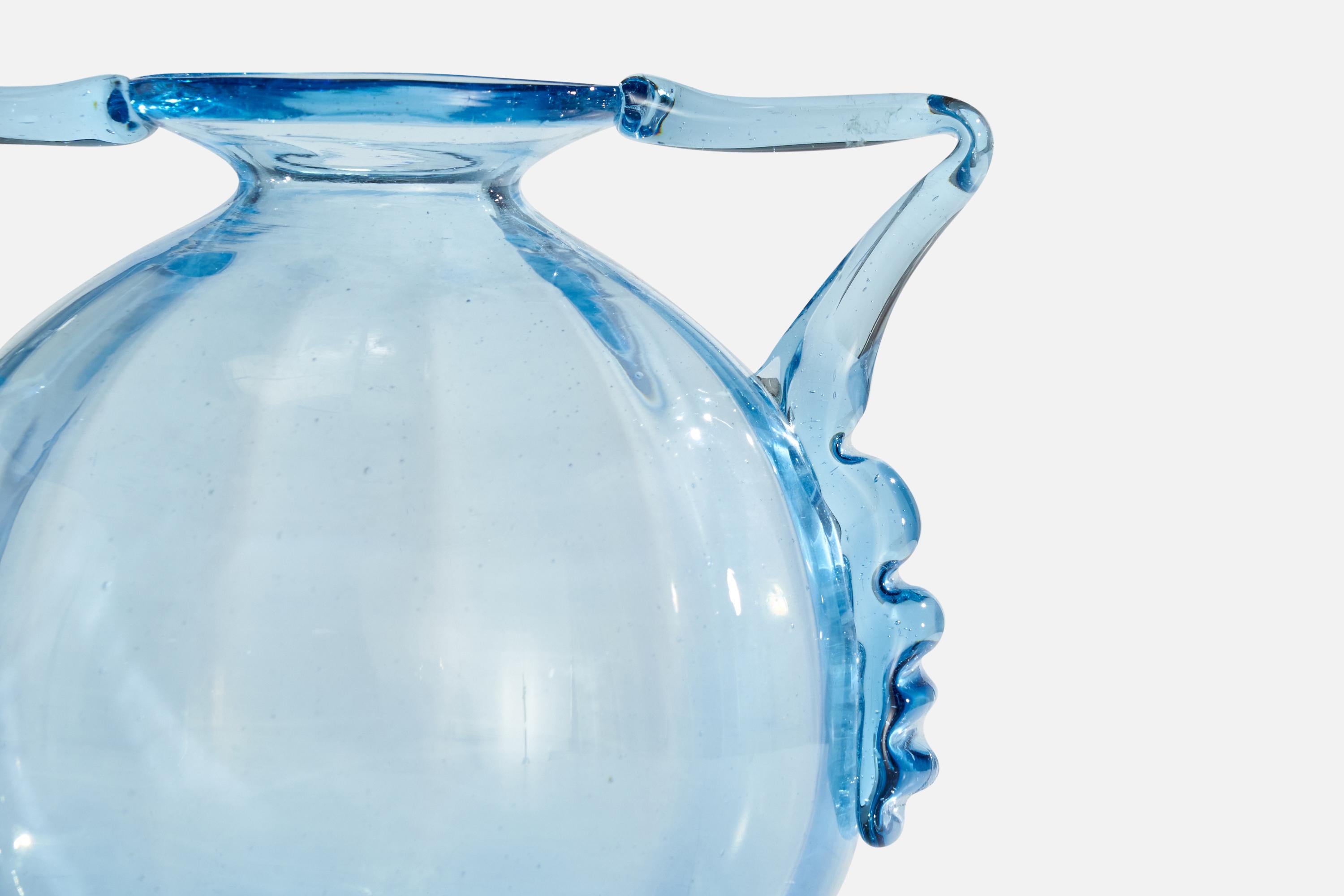 Milieu du XXe siècle Vase de Johansfors Glasbruk, verre soufflé, Suède, années 1940 en vente