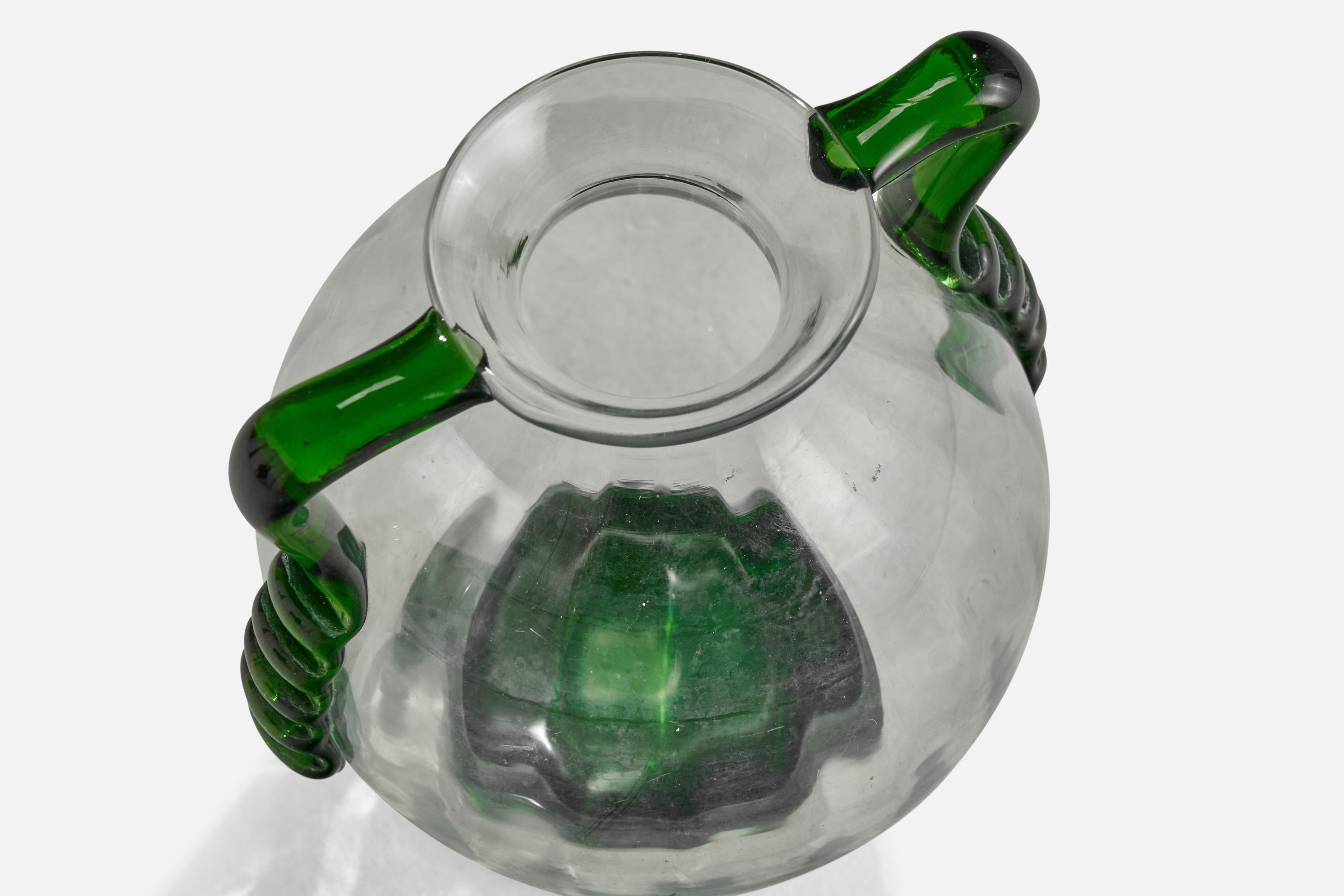 Mid-20th Century Johansfors Glasbruk, Vase, Blown Glass, Sweden, 1940s For Sale