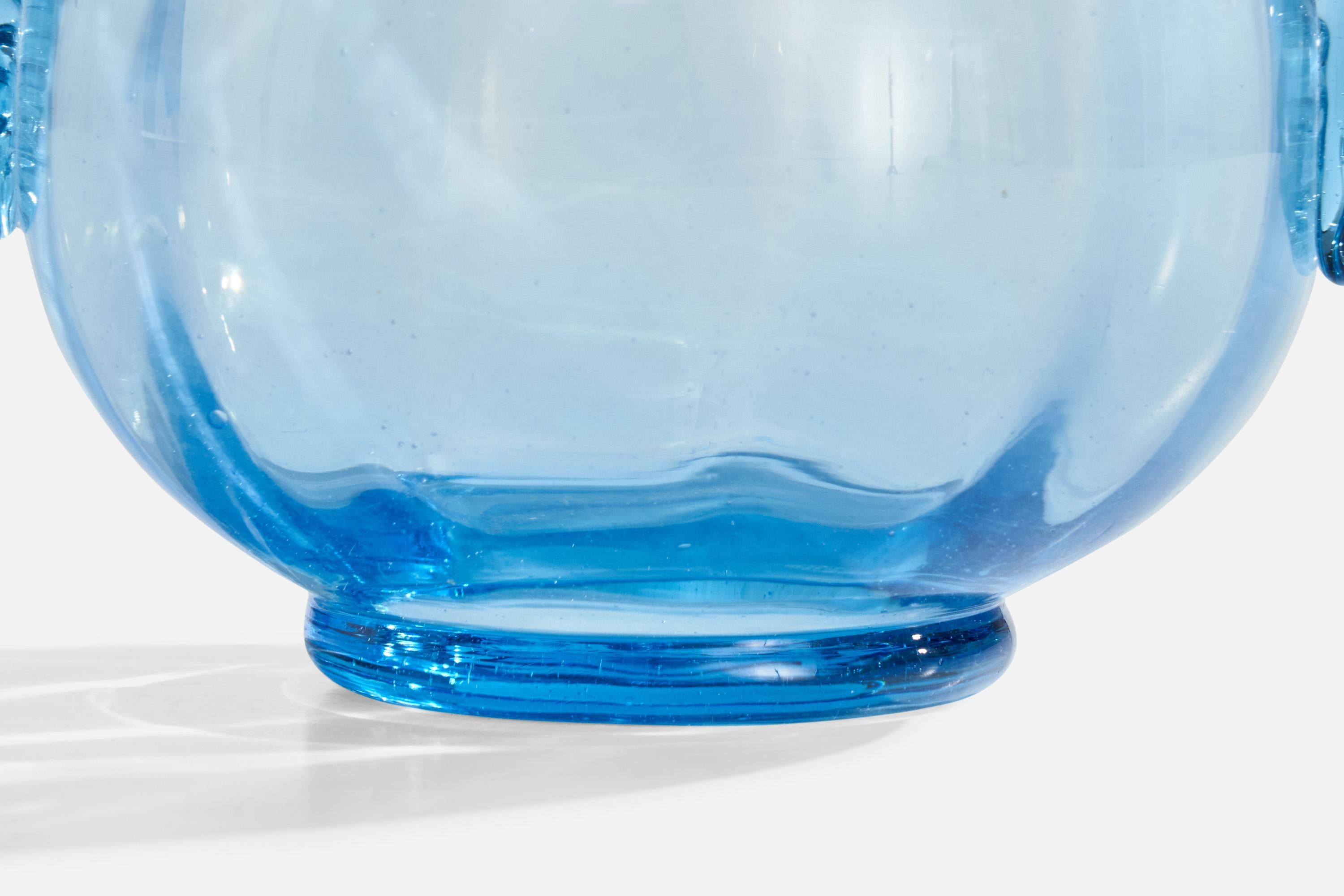 Verre brun Vase de Johansfors Glasbruk, verre soufflé, Suède, années 1940 en vente