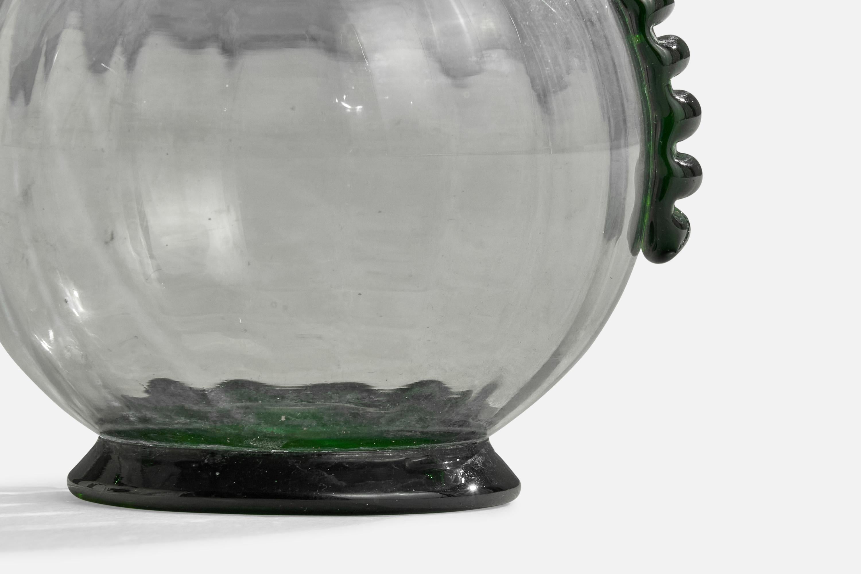 Johansfors Glasbruk, Vase, Blown Glass, Sweden, 1940s For Sale 1