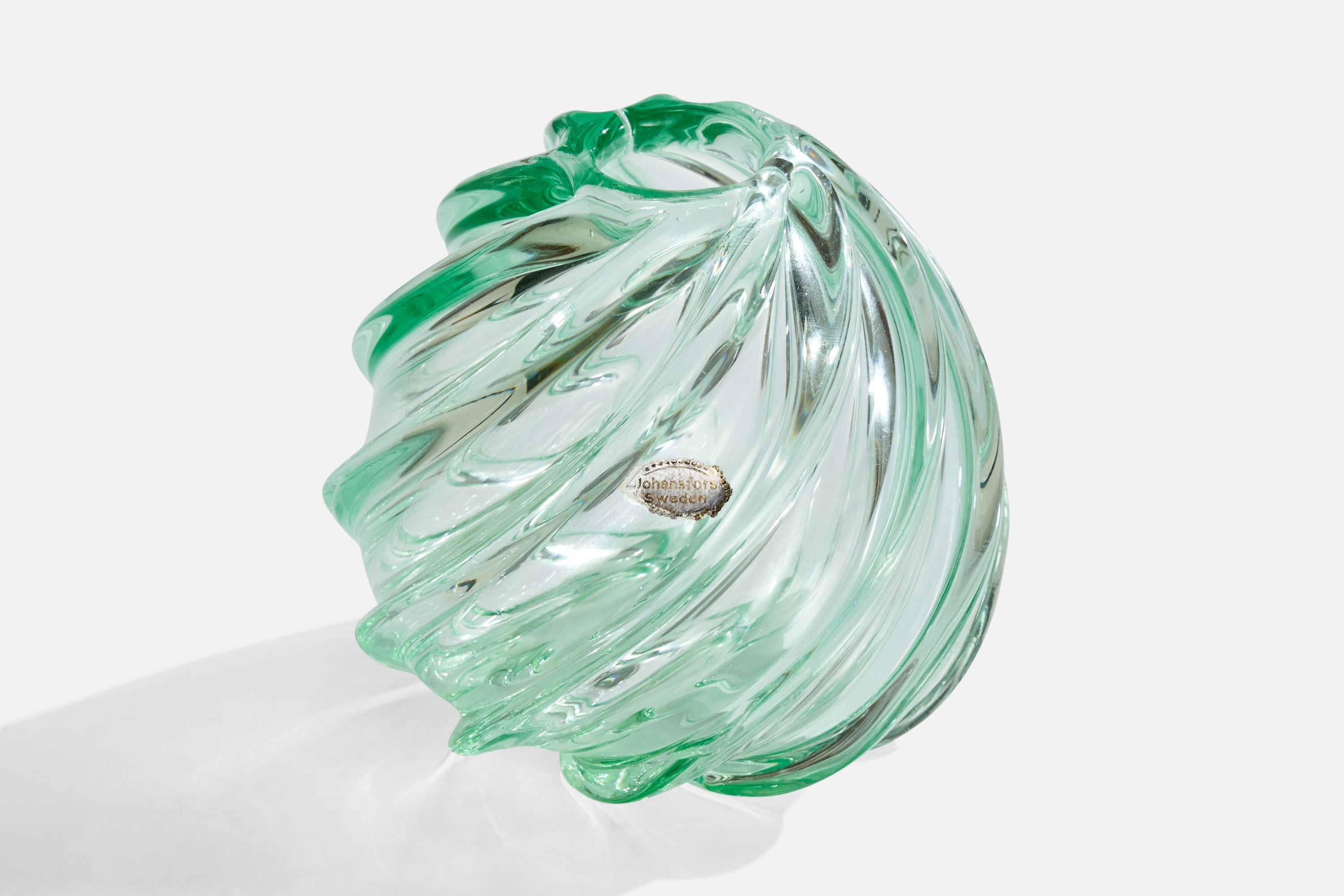 Scandinavo moderno Johansfors Glasbruk, Vaso, Vetro, Svezia, anni '1940 in vendita
