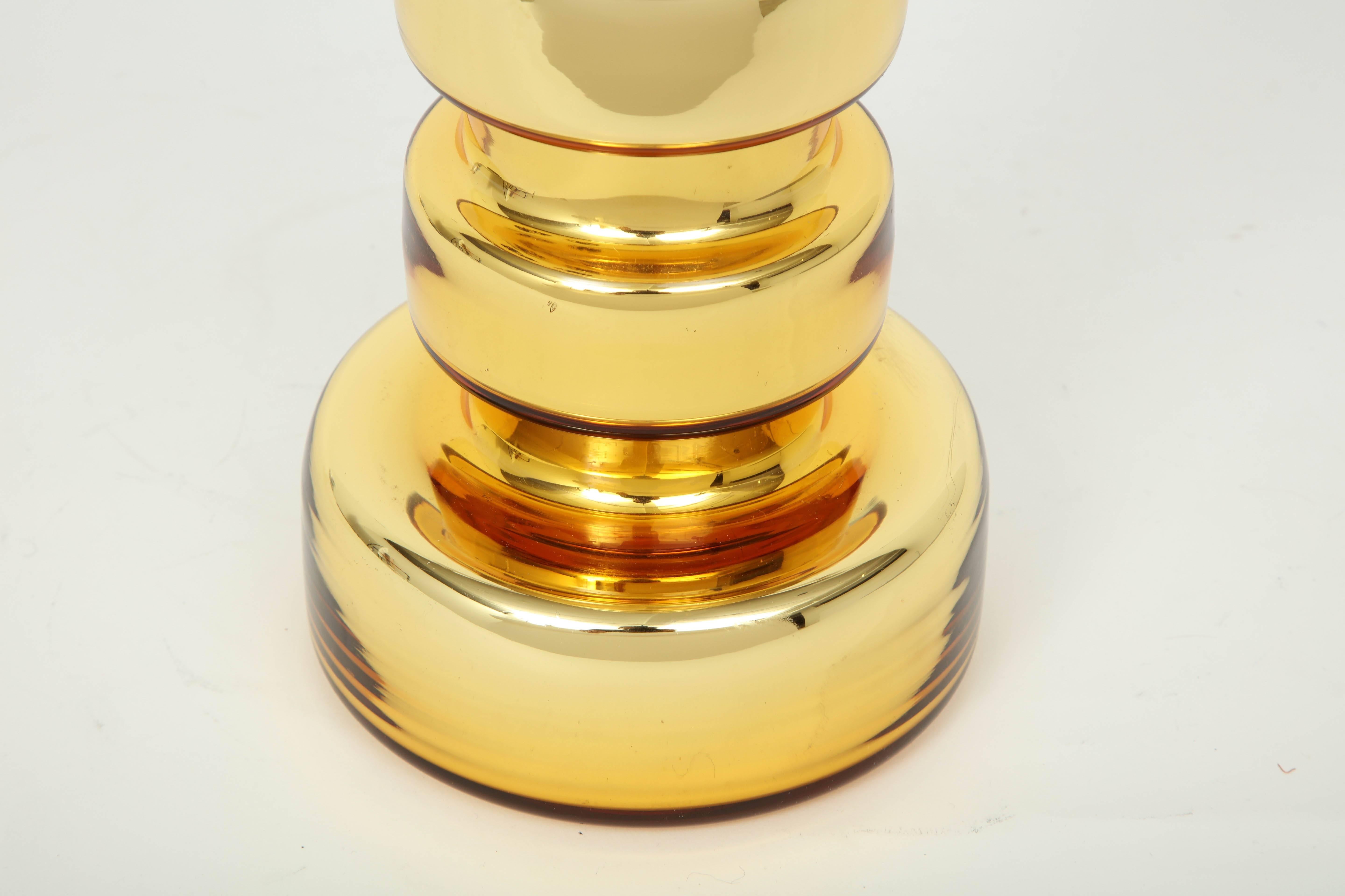Swedish Johansfors Gold Glass Lamps For Sale