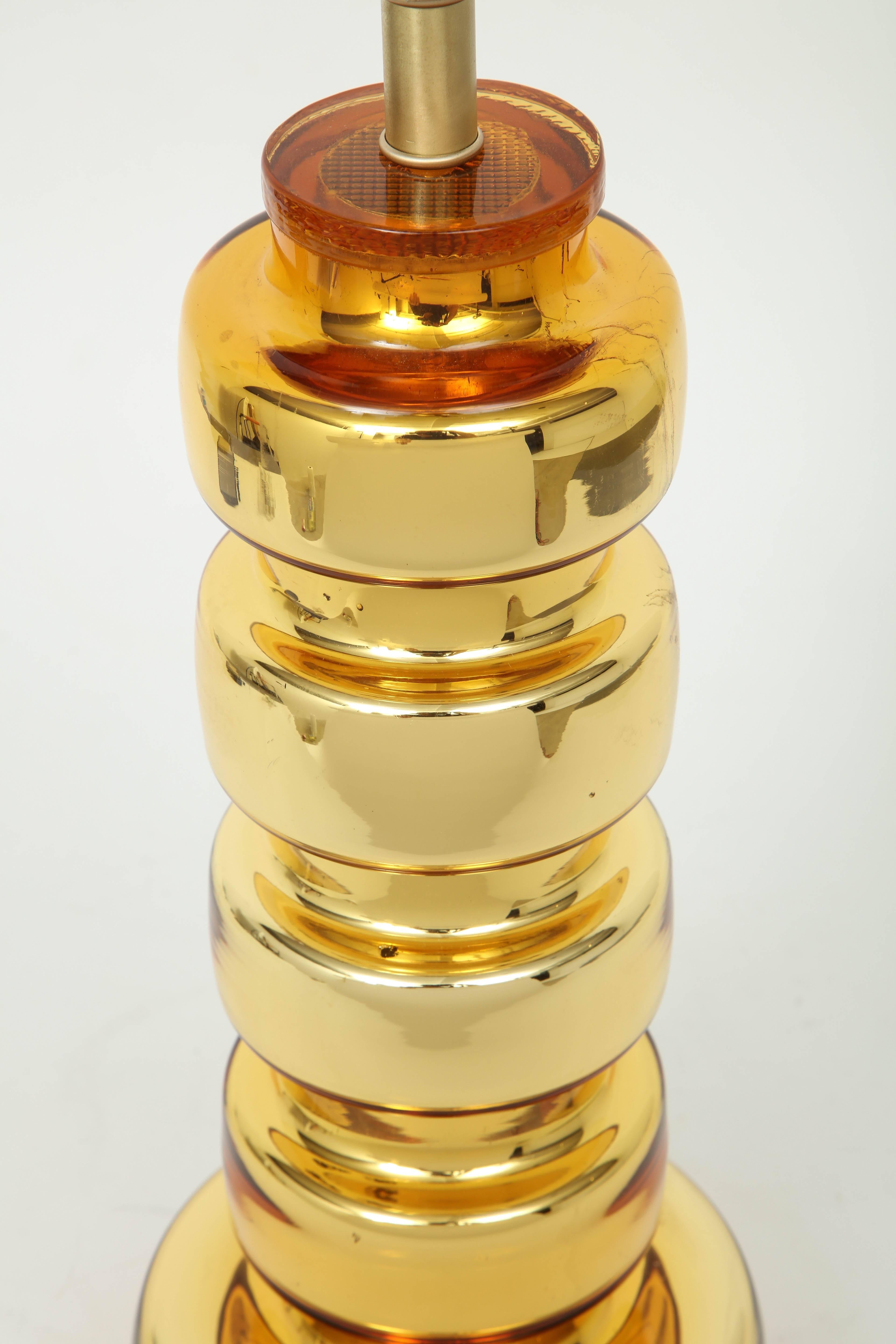 Lampes en verre doré Johansfors Excellent état - En vente à New York, NY