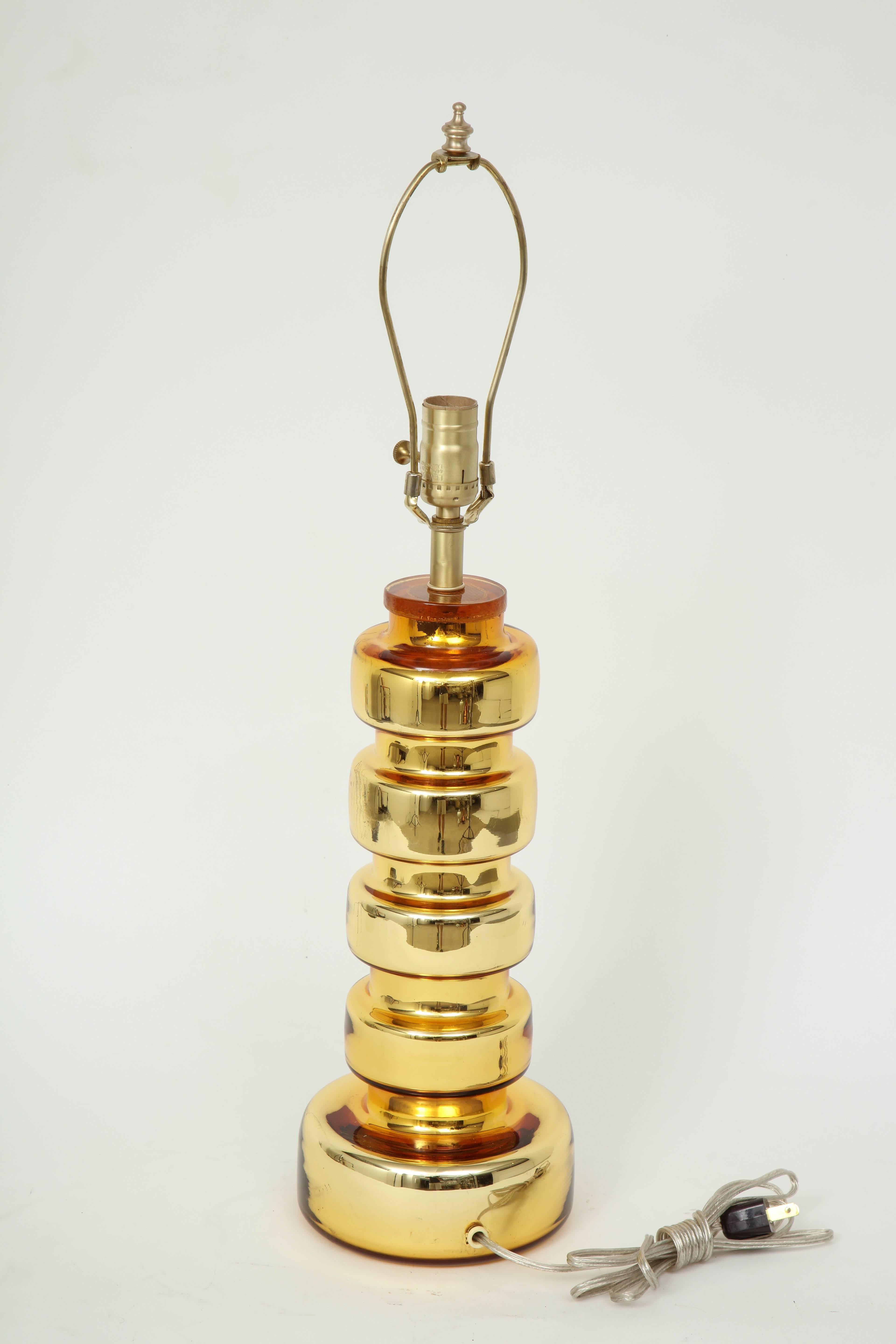 20th Century Johansfors Gold Glass Lamps For Sale