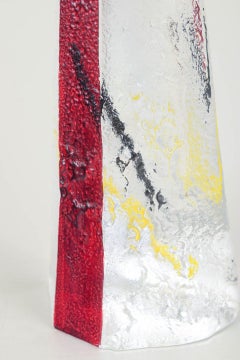 Johansfors, Sweden. Tall art glass sculpture object, 1980s.