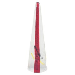Johansfors, Sweden. Tall art glass sculpture object, 1980s.