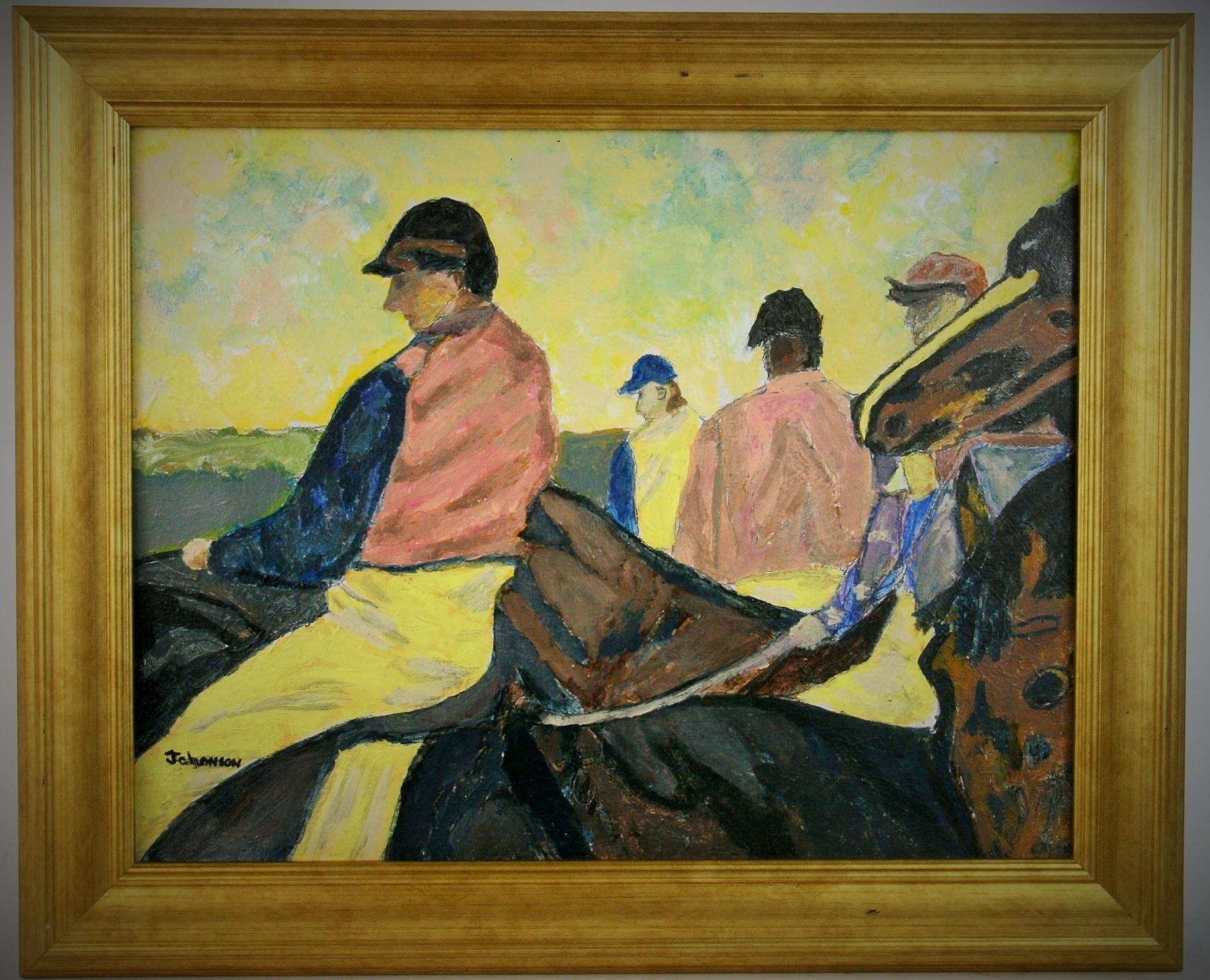 Figurative Painting de Johanson - En las Carreras Pintura Ecuestre