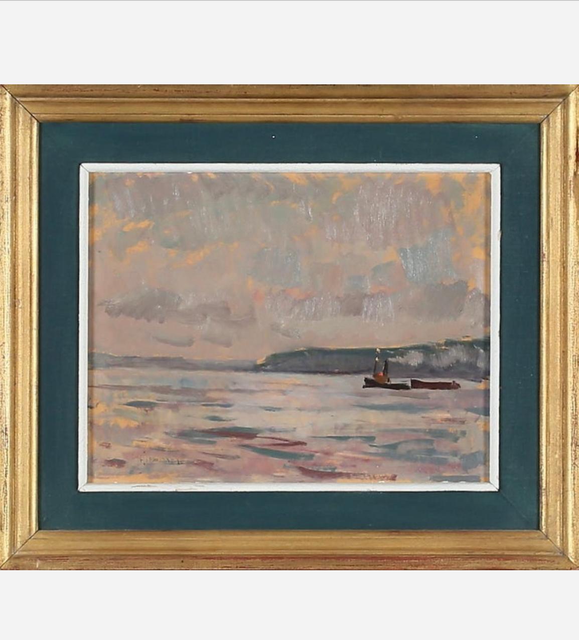 Swedish Johansson Coastal Landscape Oil Painting