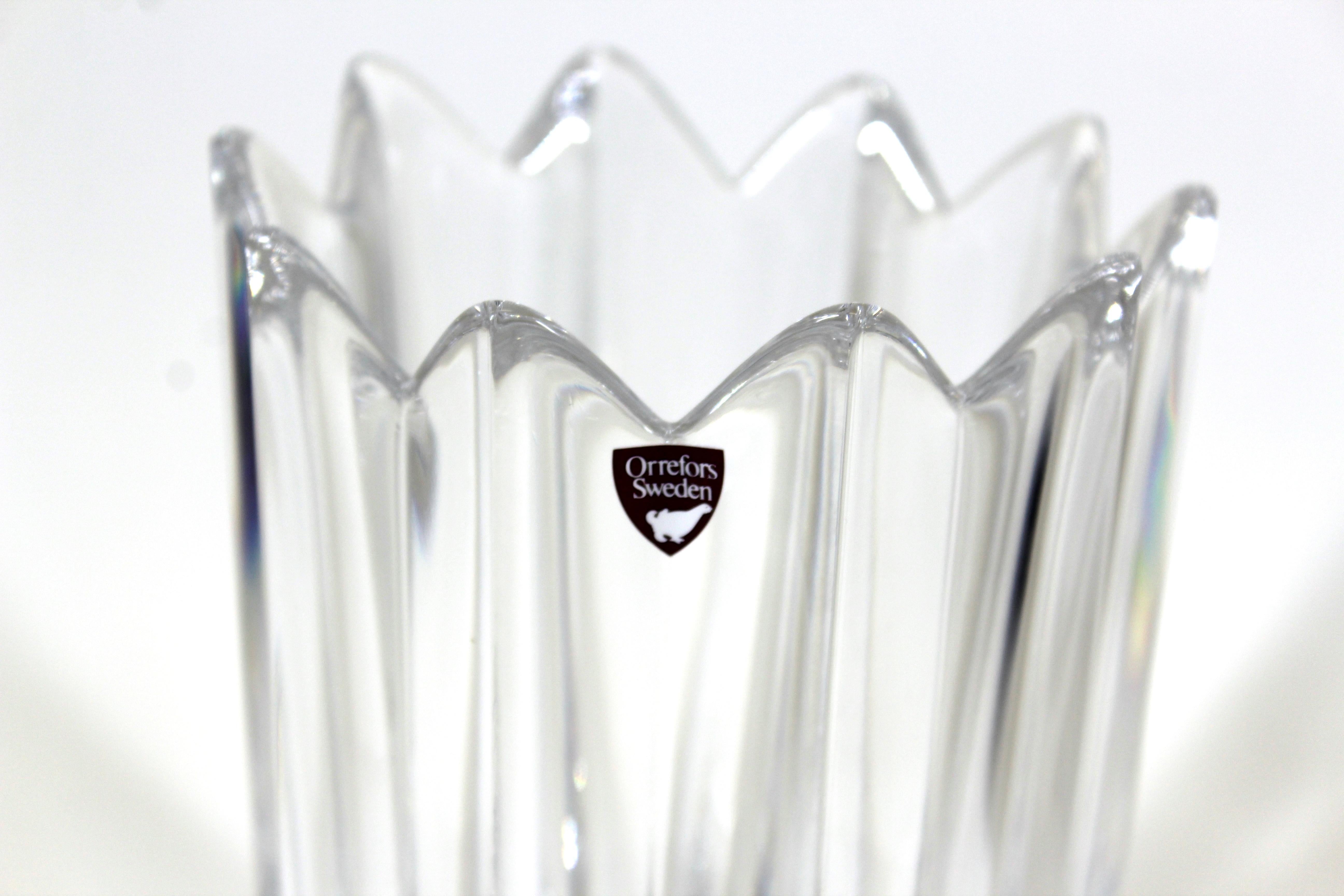vintage orrefors crystal vase