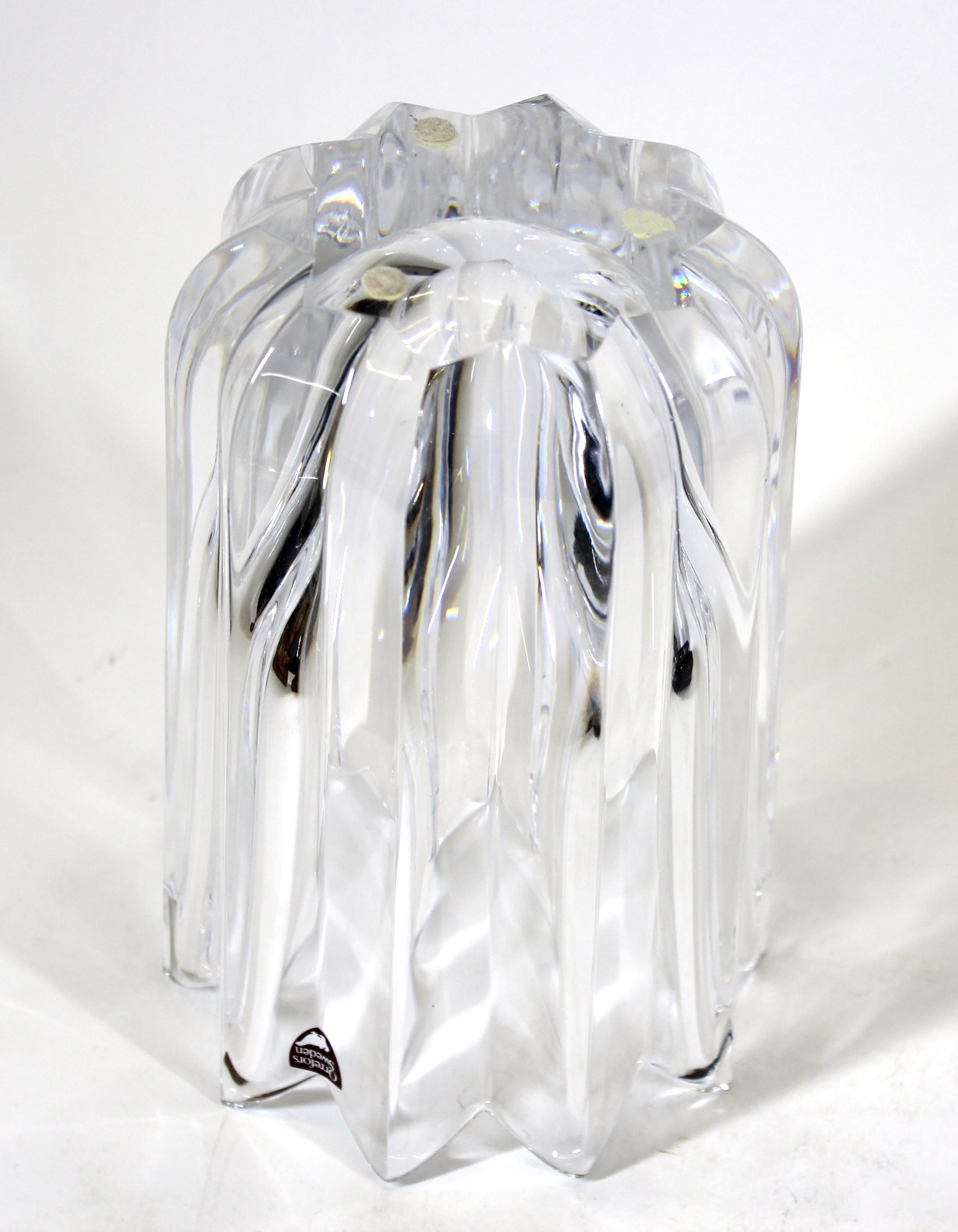 European Johansson for Orrefors 'Fleur' Modern Crystal Vase