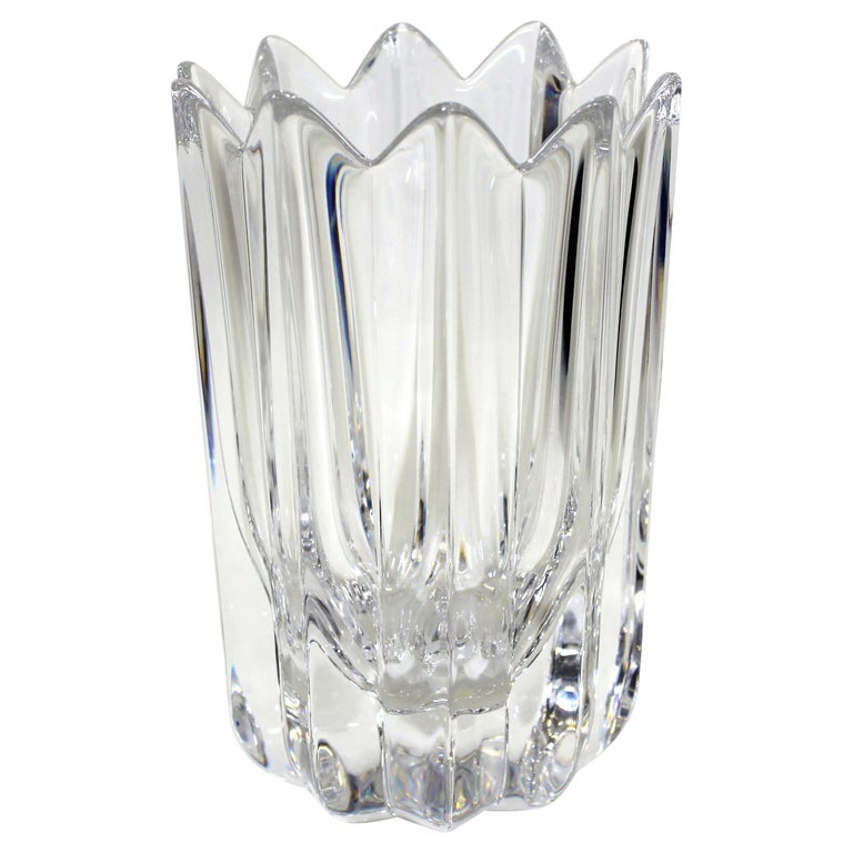 Johansson for Orrefors 'Fleur' Modern Crystal Vase For Sale