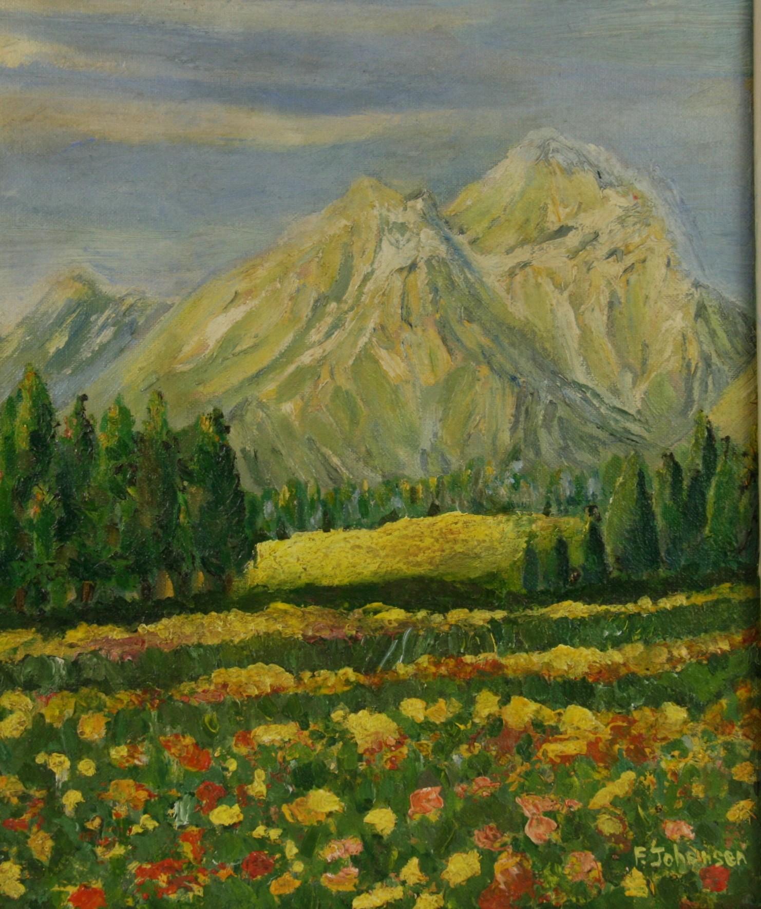 Pintura Paisaje de los Alpes - Painting de Johensen 