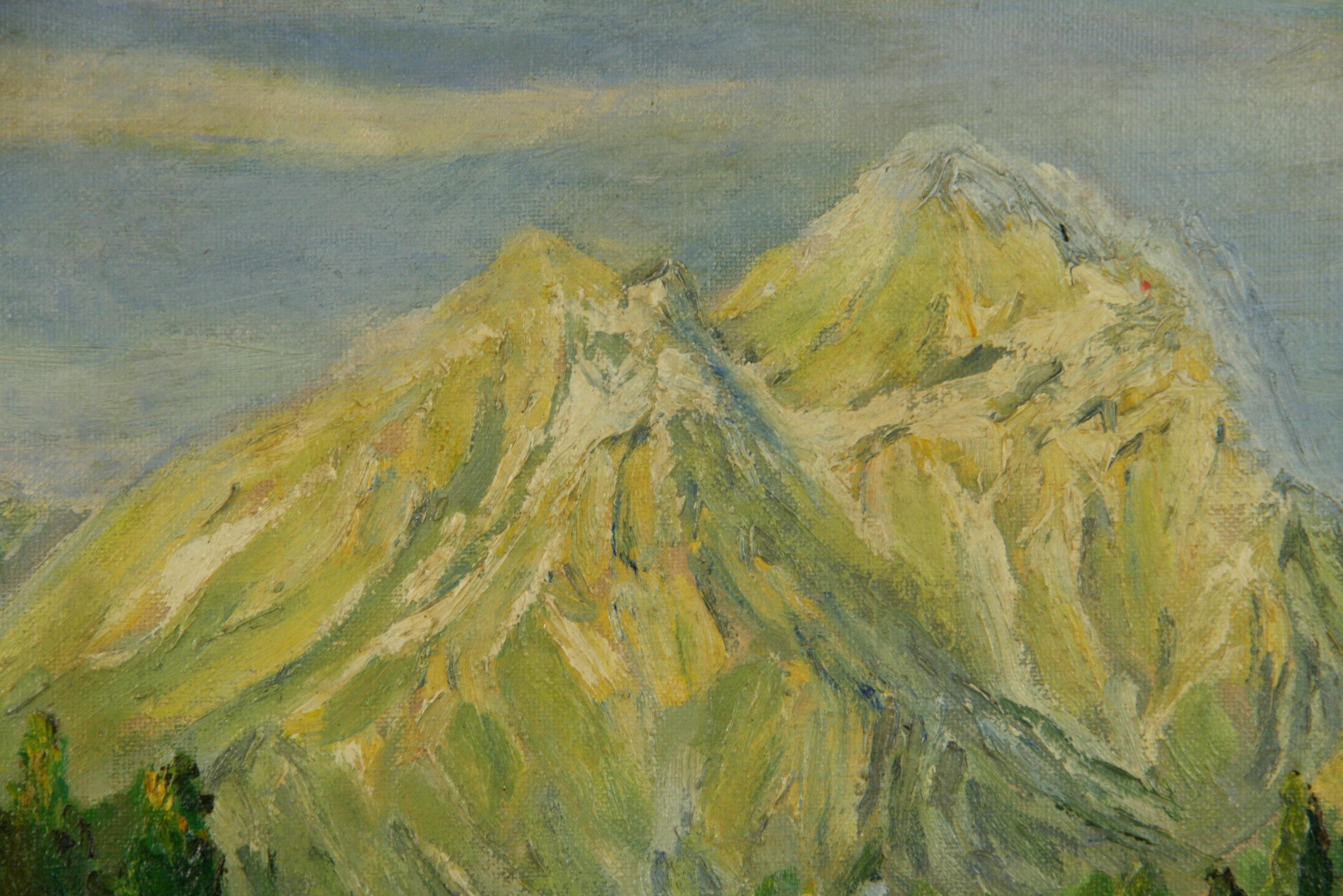Pintura Paisaje de los Alpes en venta 1