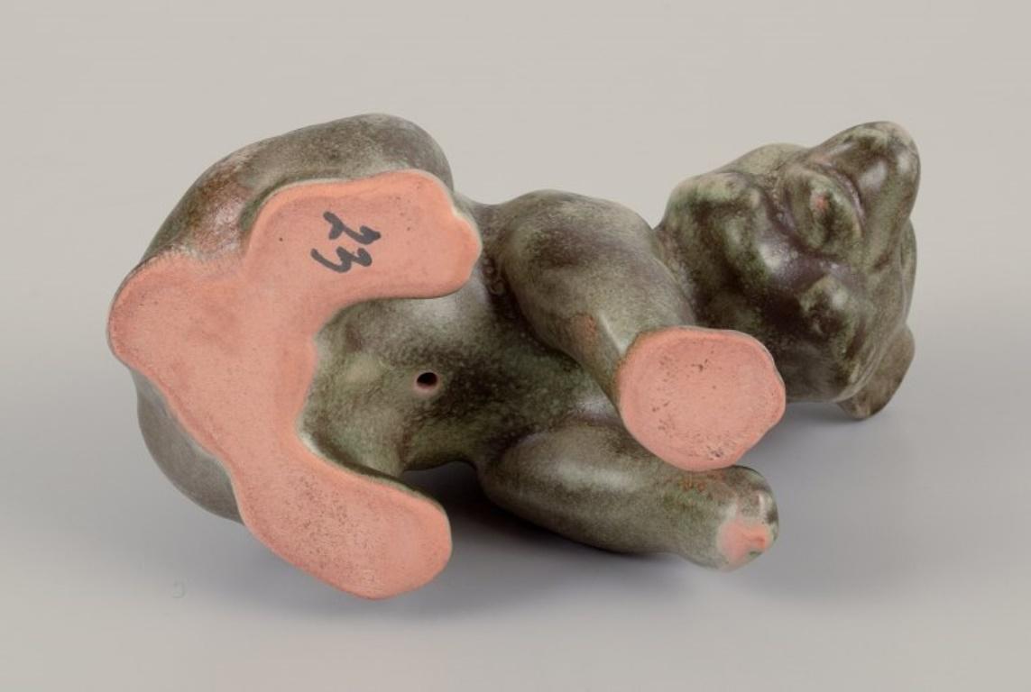 Ceramica Johgus, Danimarca. Figure in ceramica di due cuccioli di orso. 1970s in vendita