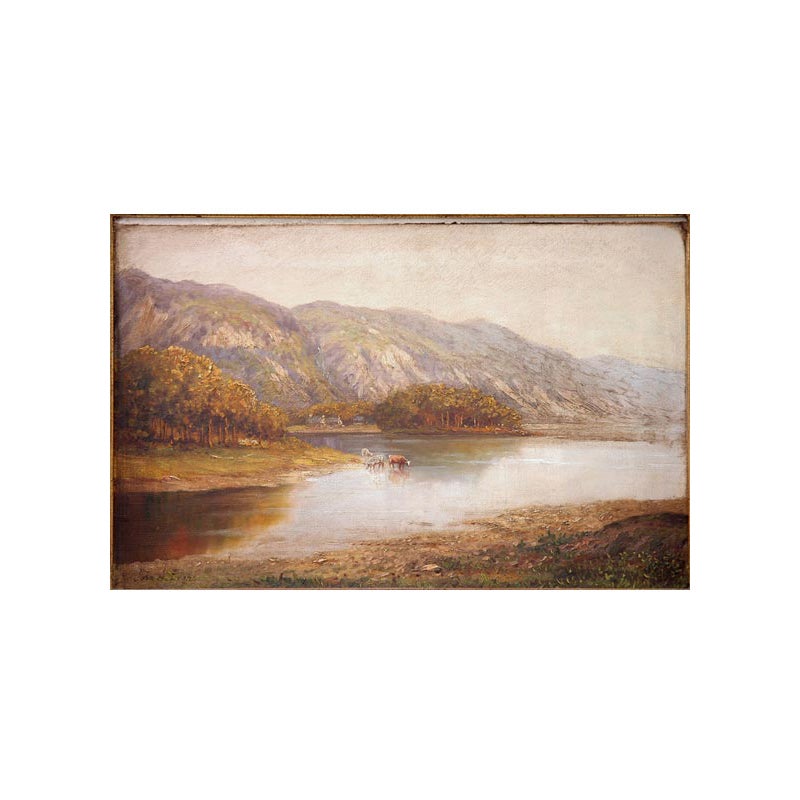 John A. Evans Oil on Canvas, "Mountains" For Sale