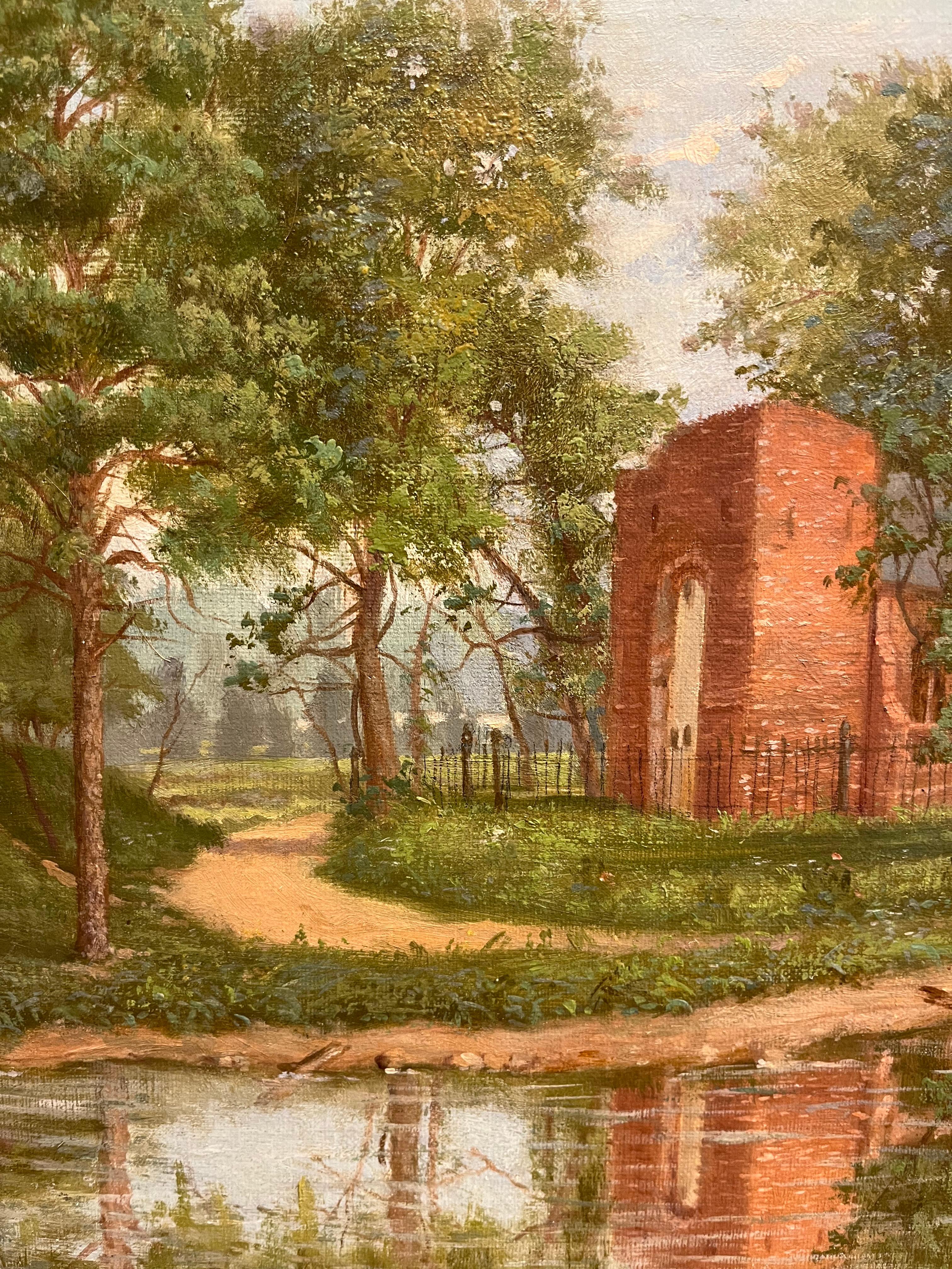 Jamestown, Virginia Paesaggio - Painting Hudson River School di John A Mooney