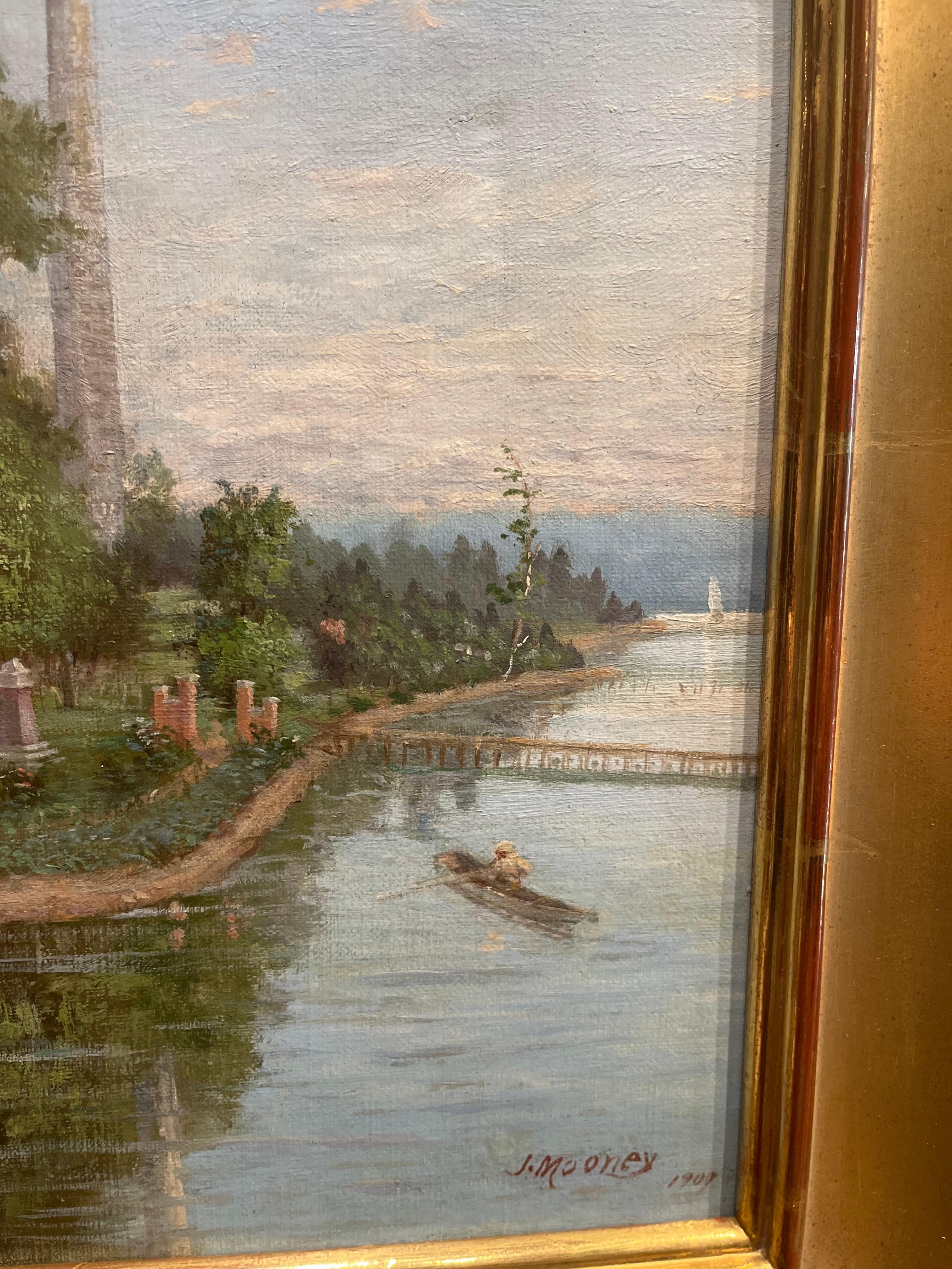 John A Mooney è un artista virginiano noto per i suoi dipinti trompe loeil e paesaggi. Nato a Buffalo, New York, John A. Mooney (1843-1918) si recò in Georgia per arruolarsi nell'esercito confederato allo scoppio della Guerra Civile. Dopo la